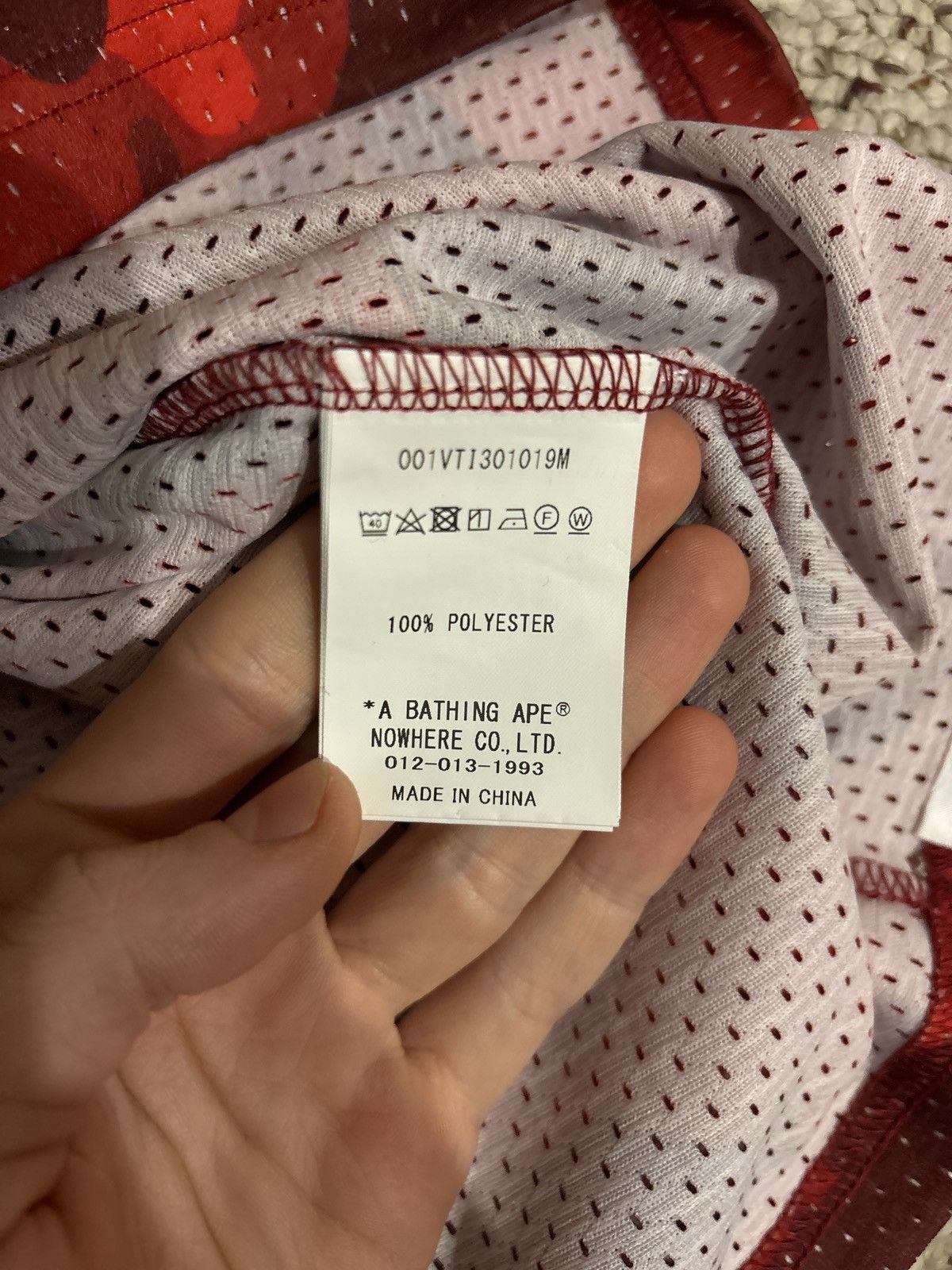 Bape Bape Red Camo Basketball Jersey Size US XL / EU 56 / 4 - 4 Thumbnail