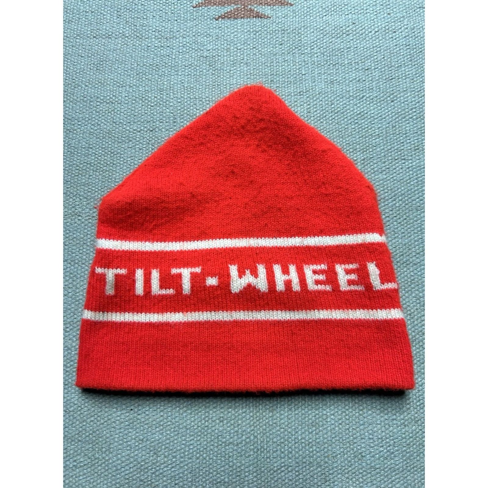 Vintage VINTAGE 70s beanie hat winter cap Tilt Wheel red ski snow spell out hot rod HaT Cap Mens Size ONE SIZE - 2 Thumbnail