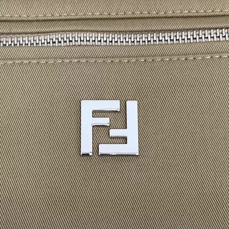 Fendi Fendi Khaki logo lapel cotton zip jacket Size US M / EU 48-50 / 2 - 5 Thumbnail