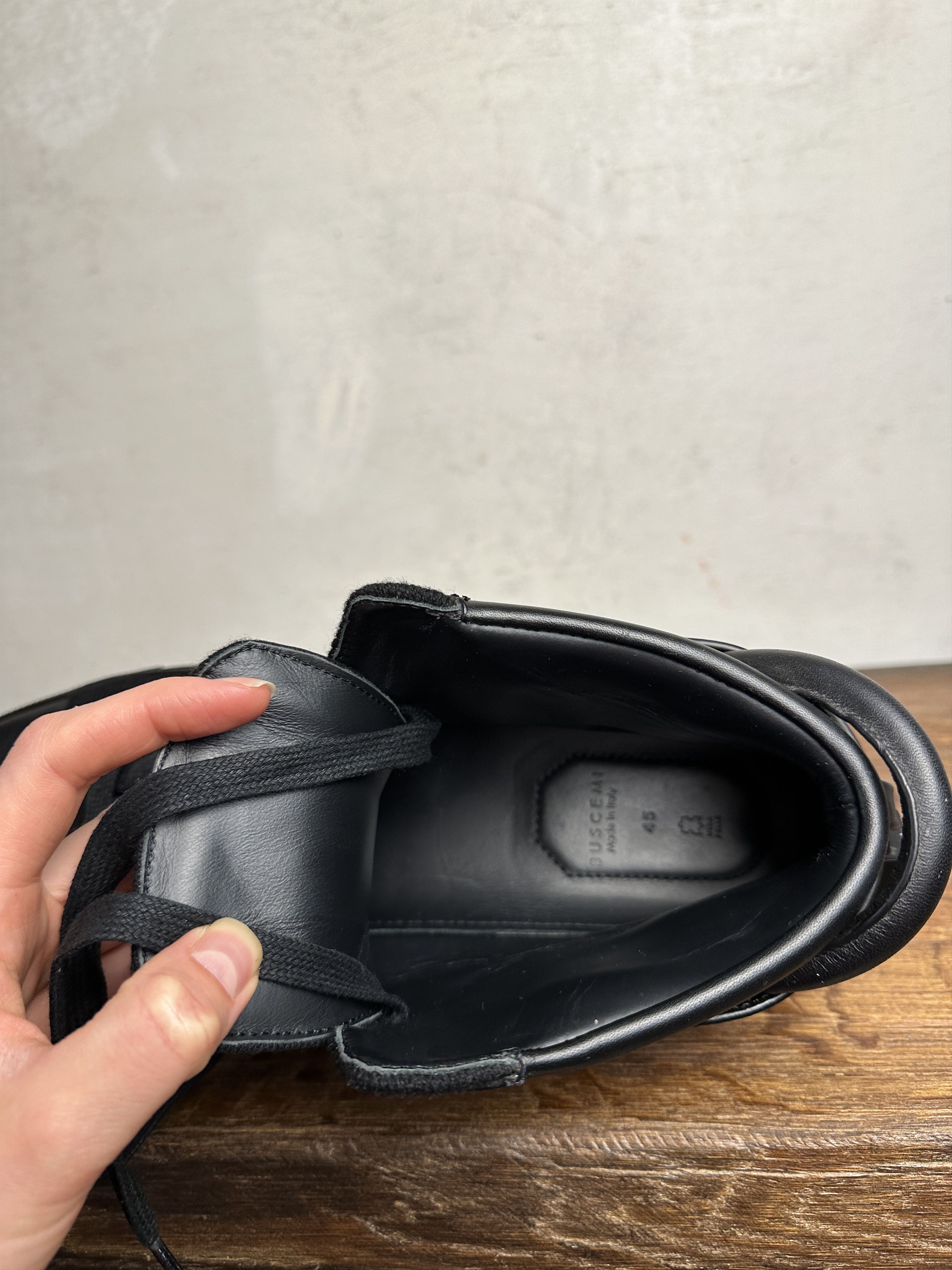 Buscemi Buscemi 100mm Clip Canvas Mid-Top Triple Black Sneakers Size US 12 / EU 45 - 14 Thumbnail