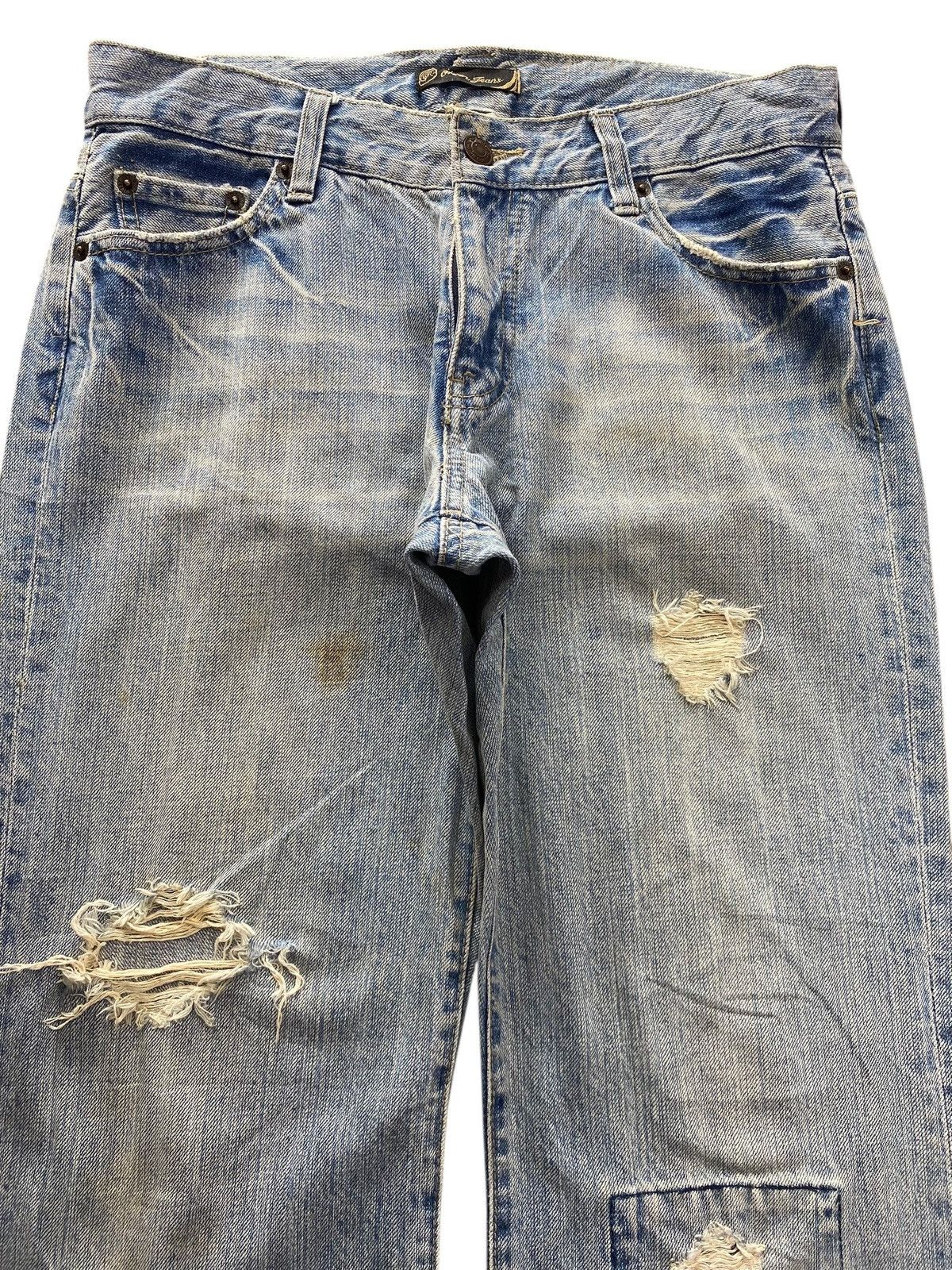 Japanese Brand Japanese Brand Light Wash Ripped Style Straight Leg Jeans Size US 30 / EU 46 - 2 Thumbnail