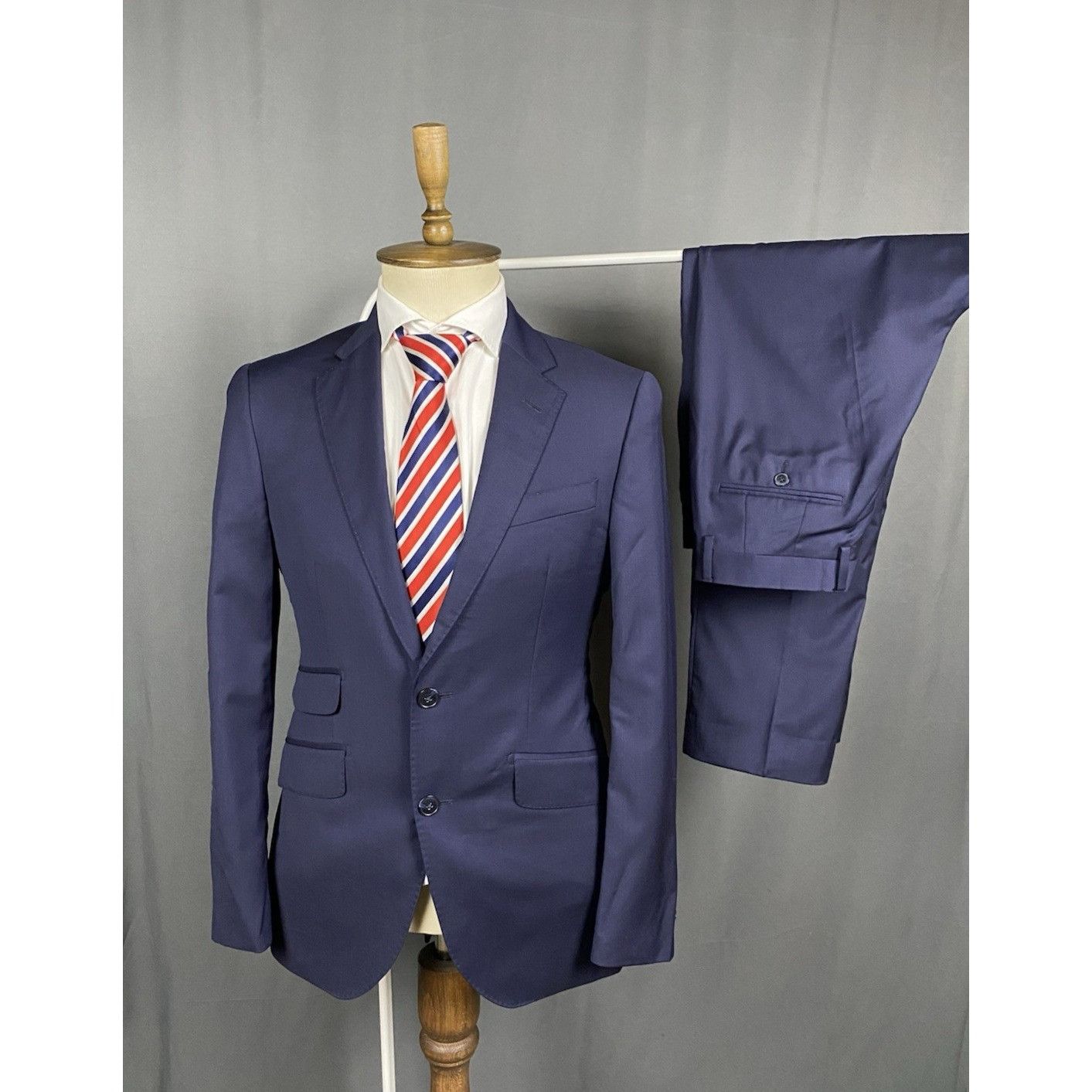 Hackett Hackett RECENT Men`s Blue Slim Fit Wool 2 Piece Suit Size 38 Size 38R - 1 Thumbnail