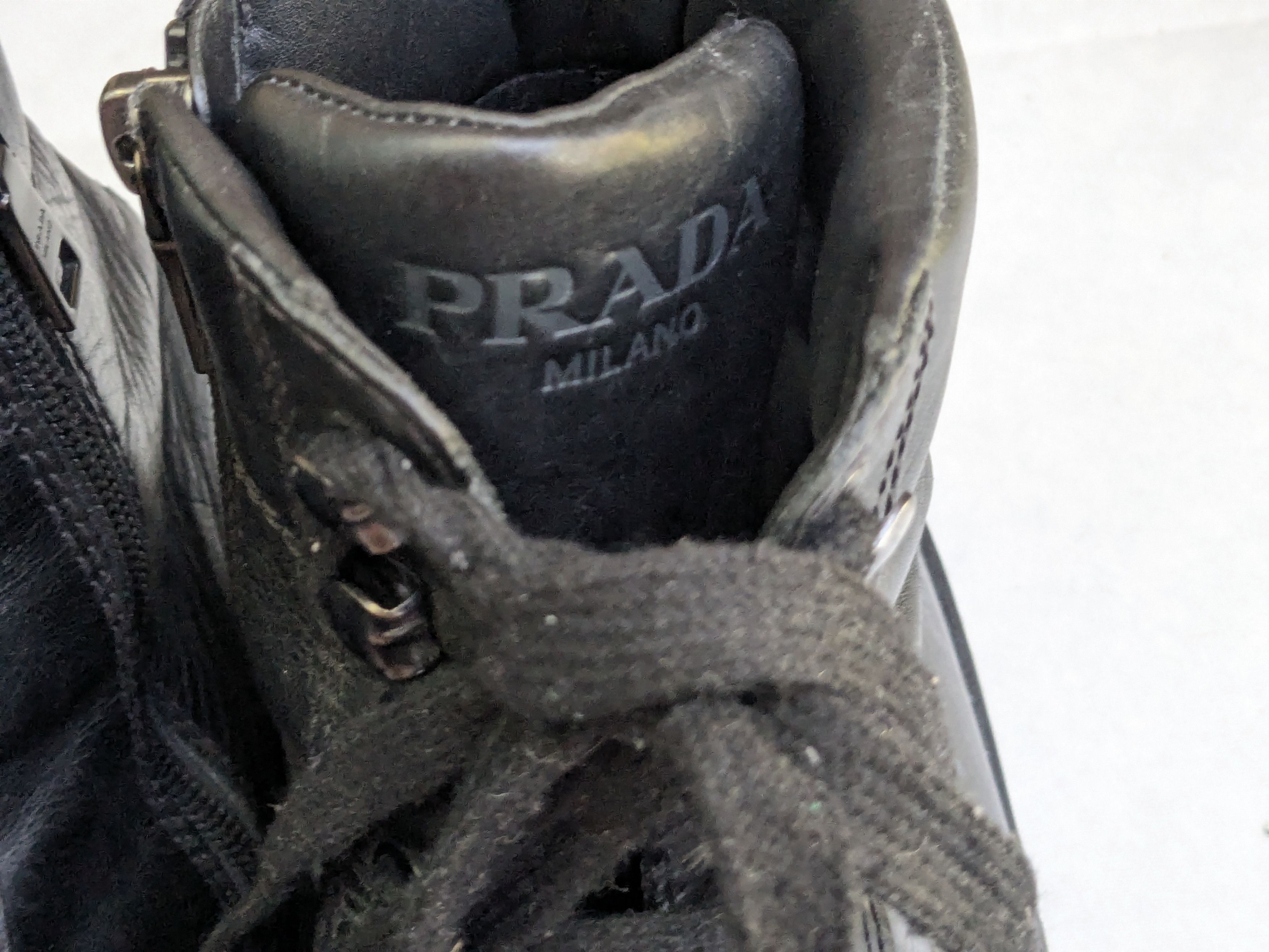 Prada Prada Combat Boots Black Leather 9.5 Side Zip Size US 9.5 / EU 42-43 - 6 Thumbnail