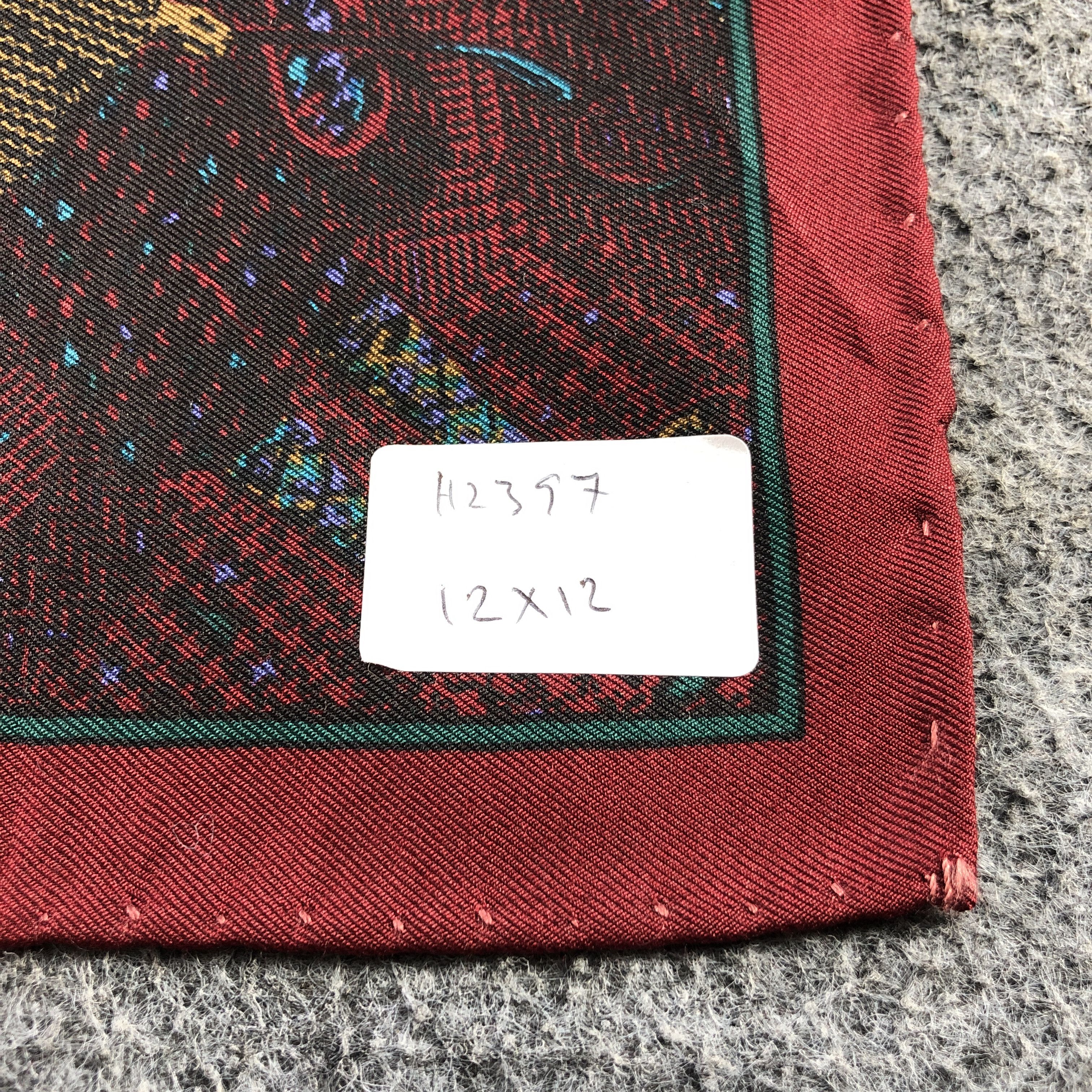 Vintage Paisley Silk Handkerchief Bandana H2397 Size ONE SIZE - 6 Thumbnail