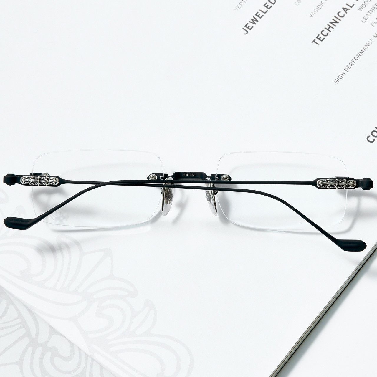 Chrome Hearts CHROME HEARTS SOFFFFFFFFERS II MATTE BLACK/SHINY SILVER GLASSES Size ONE SIZE - 7 Thumbnail