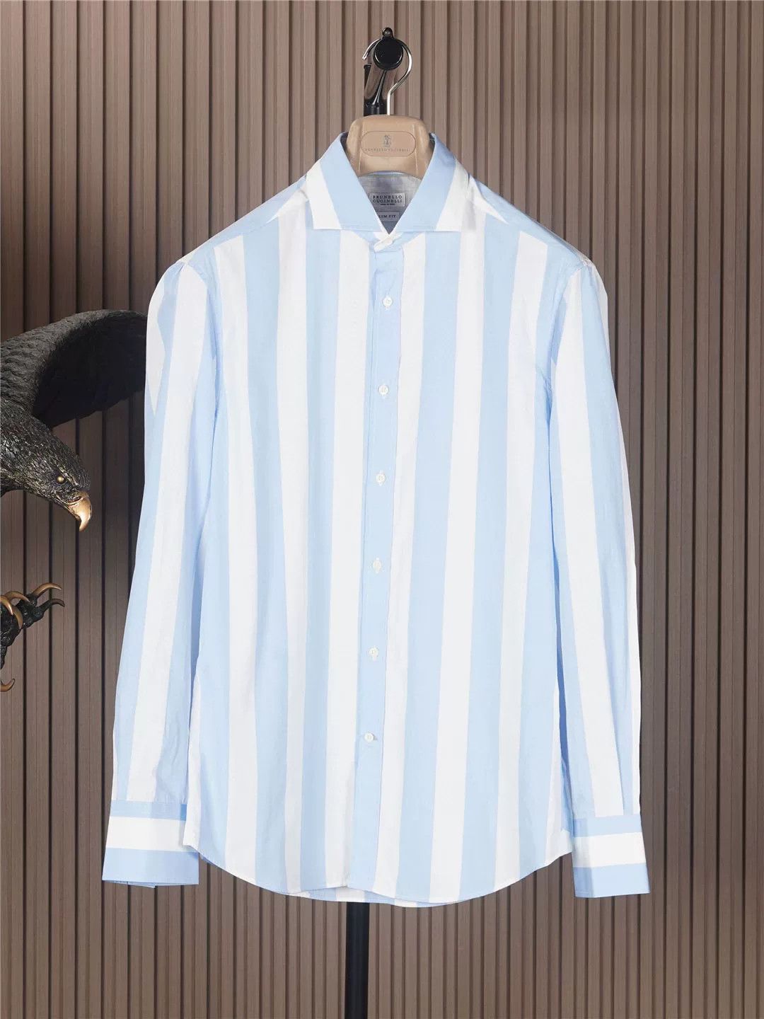 Brunello Cucinelli Brunello Cucinelli Striped Dress Shirt Size US XS / EU 42 / 0 - 1 Thumbnail