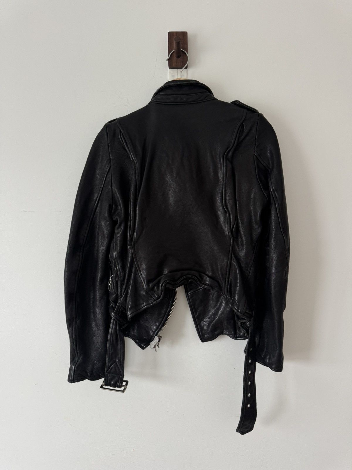 Maison MIHARA YASUHIRO Women Leather Biker Jacket Size XS / US 0-2 / IT 36-38 - 6 Thumbnail