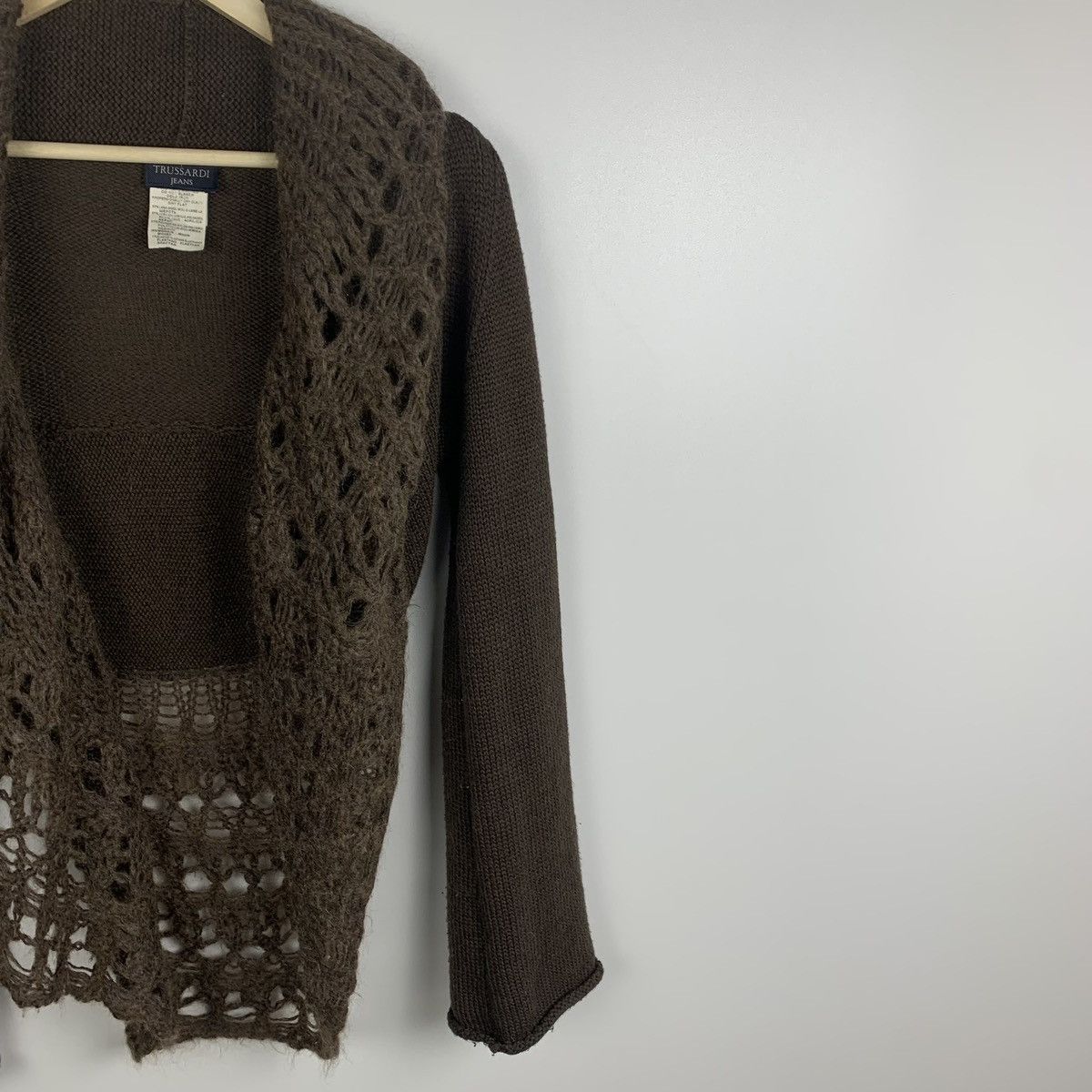 Trussardi Trussardi Jeans Brown Acrylic Wool Cardigan Size M Y2K Size M / US 6-8 / IT 42-44 - 5 Thumbnail