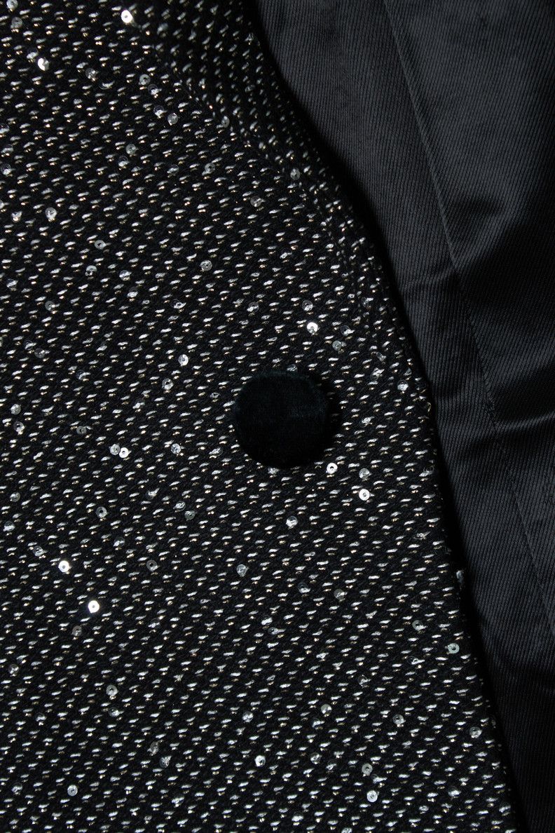 Saint Laurent Paris Saint Laurent, Long glitter sequins blazer jacket Size US L / EU 52-54 / 3 - 7 Thumbnail