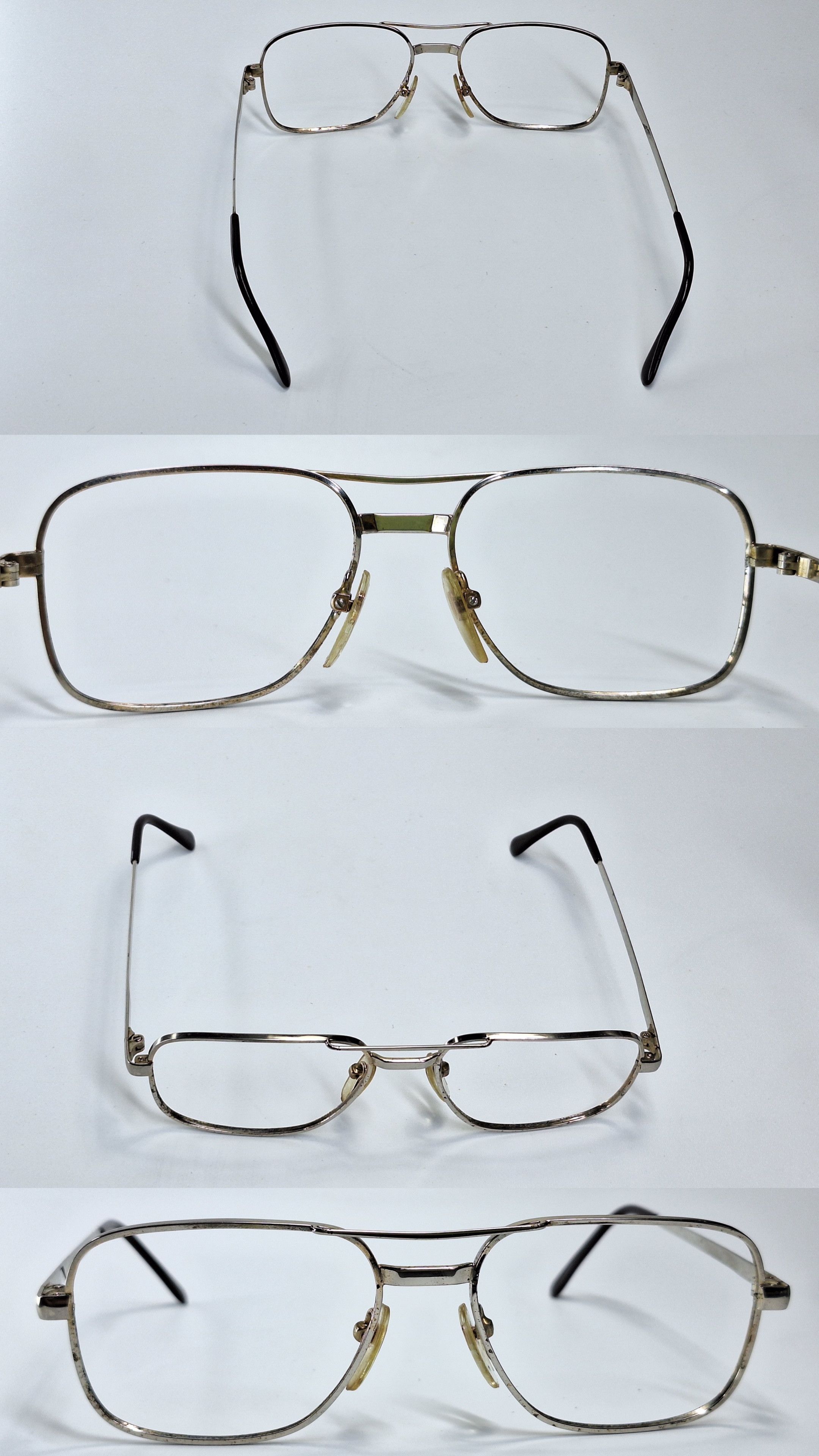 Other 80s Japan Vintage Double Bridge Metal Eyeglass Frame Y2K Size ONE SIZE - 4 Thumbnail