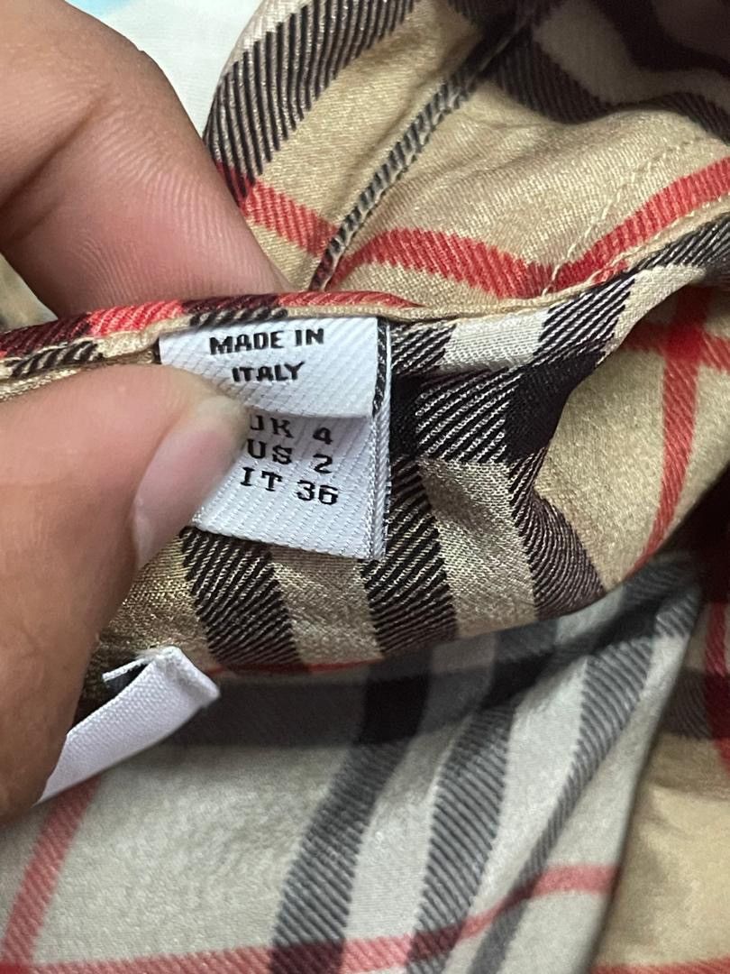 Burberry Burberry Vintage Checkered Silk and Cotton Shirt Dress Size M / US 6-8 / IT 42-44 - 23 Thumbnail