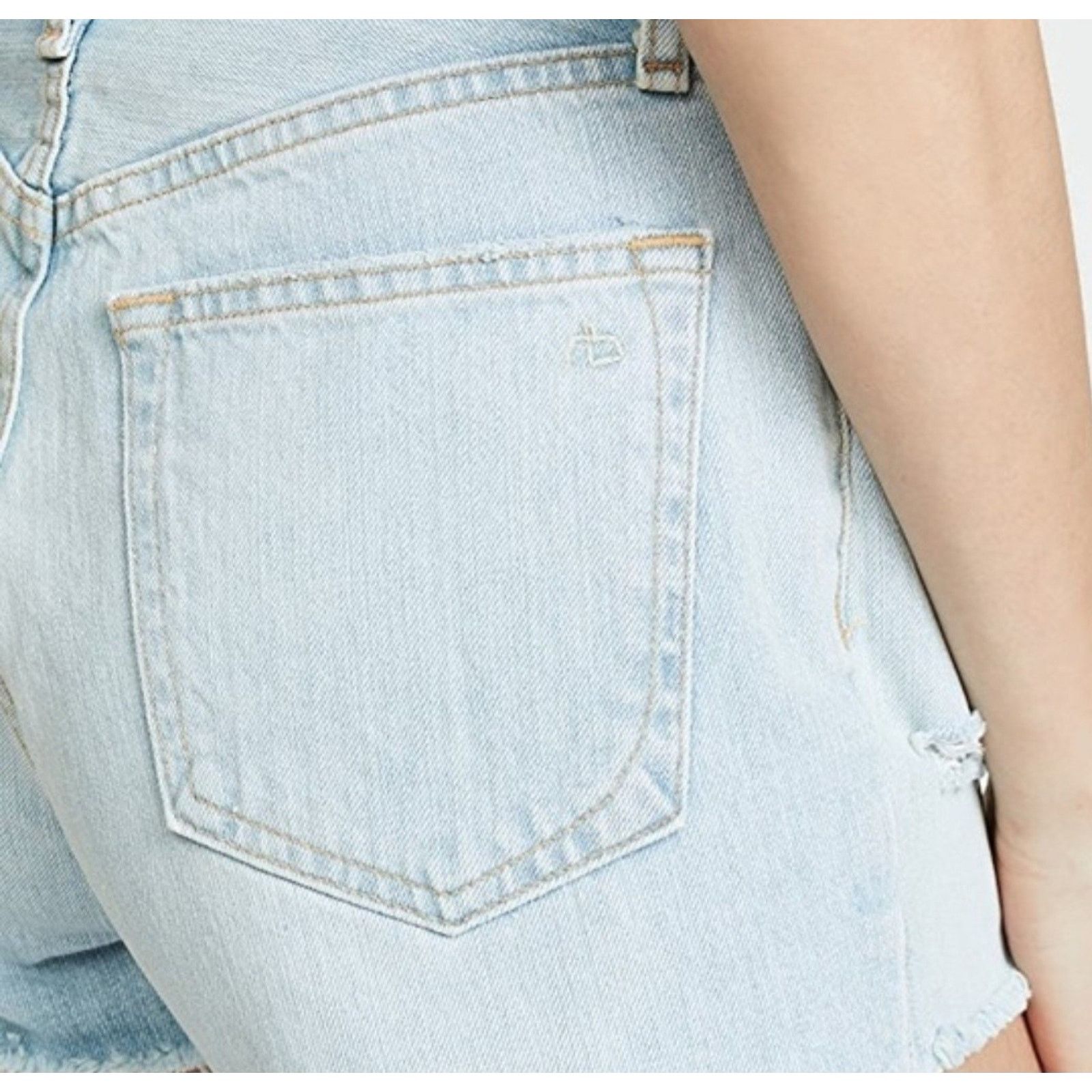 Rag & Bone Rag & Bone Womens Denim Justine Shorts Distressed Frayed Hem Size 25" / US 0 / IT 36 - 5 Thumbnail