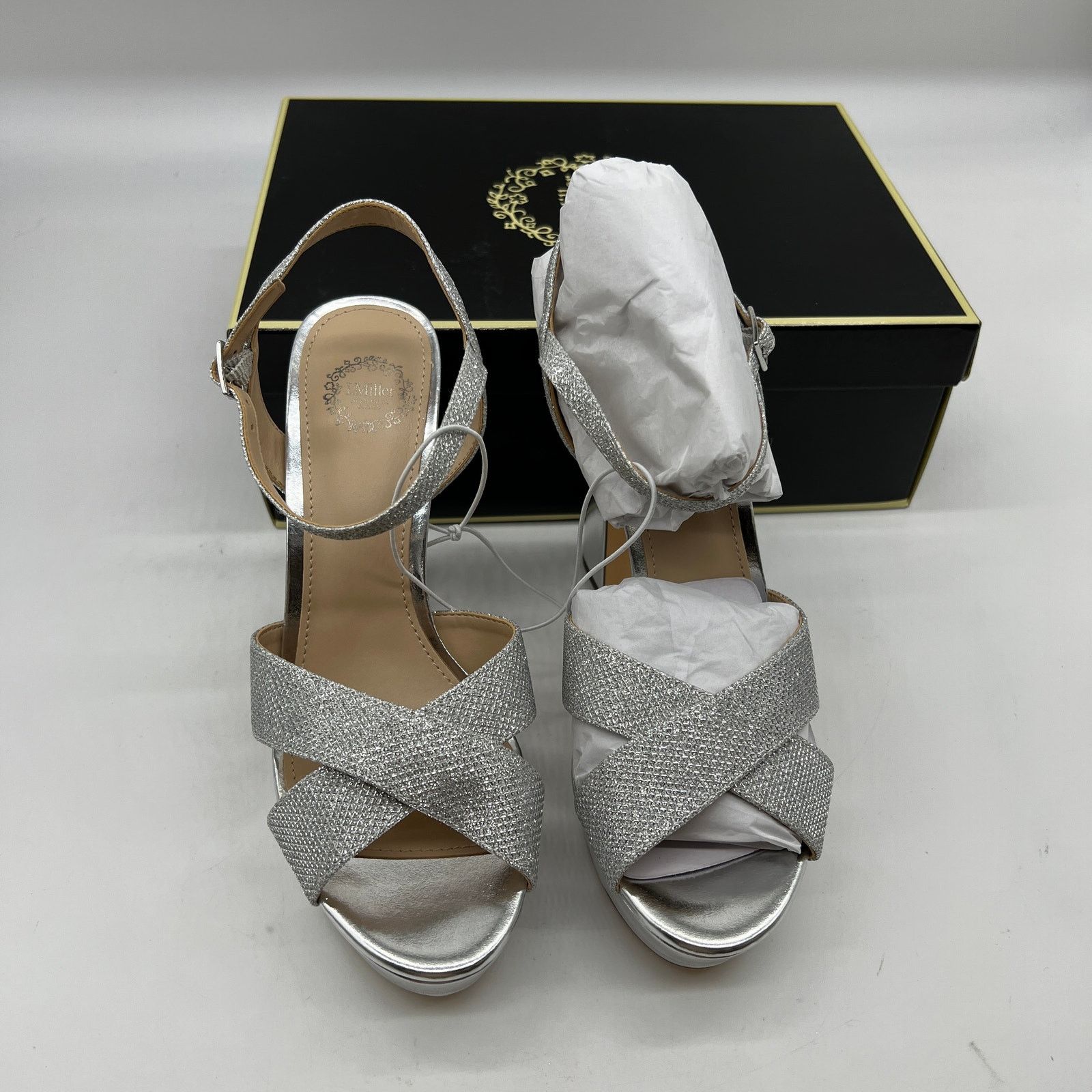Other I. Miller Womens Samien Heeled Sandals Silver Size US 7.5 / IT 37.5 - 3 Thumbnail