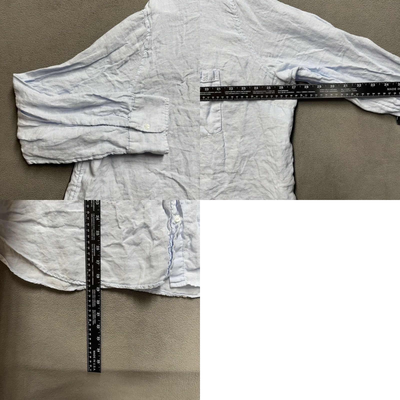 H&M H&M Shirt Womens 2XL Button Up Linen Long Sleeve Casual EUC Blue Size XXL / US 16-18 / IT 52-54 - 8 Thumbnail