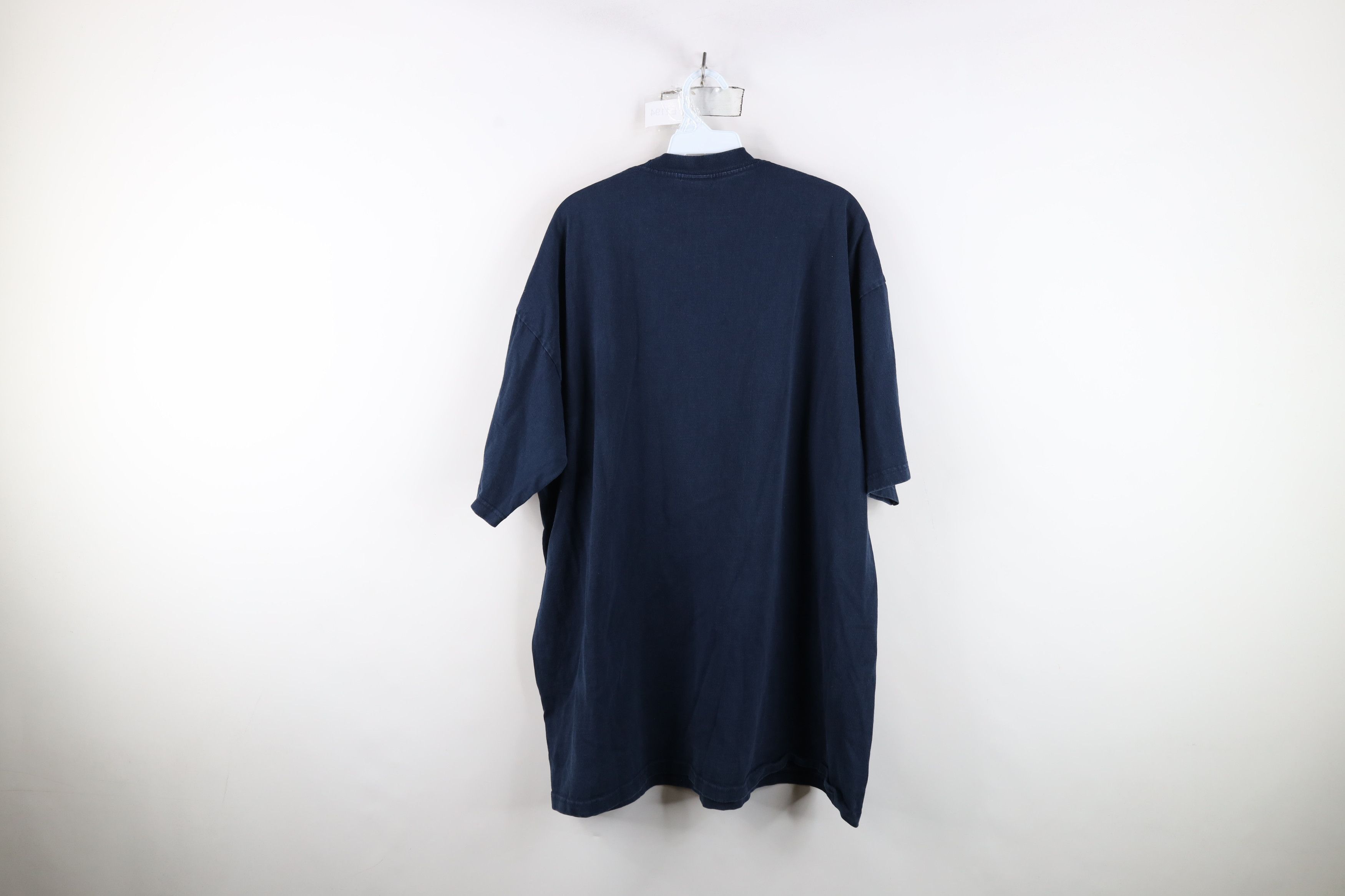 Vintage Vintage 90s Streetwear Blank Heavyweight T-Shirt Blue Cotton Size US XXL / EU 58 / 5 - 10 Thumbnail