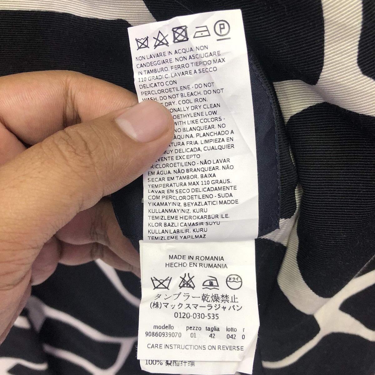 Max Mara S'Max Mara Monochrome Printed Reversible Vada Coat Size S / US 4 / IT 40 - 11 Thumbnail