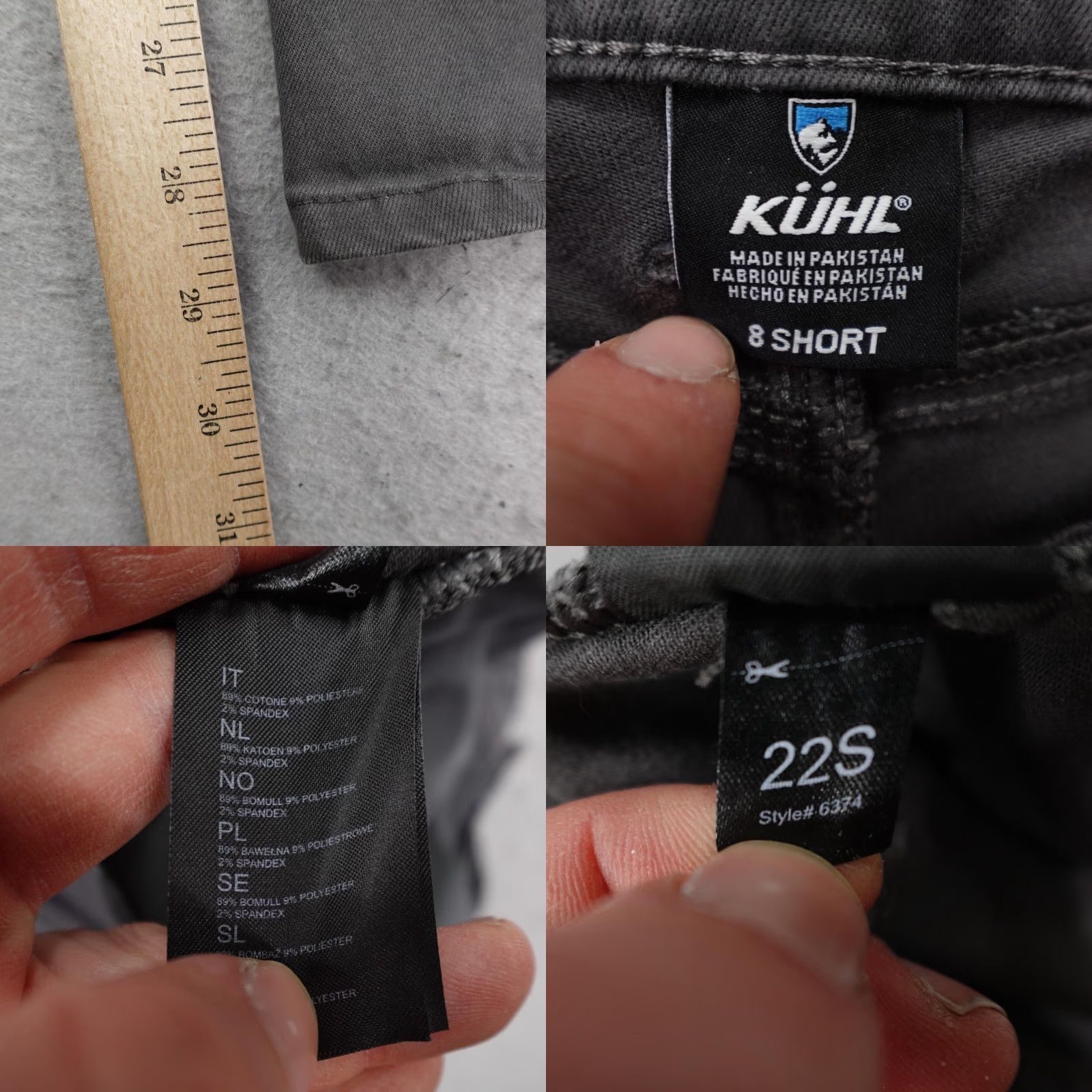 Vintage Kuhl Pants Womens 8 Gray Kontour Straight Outdoors Hiking Trail Chino Work Short Size 30" / US 8 / IT 44 - 9 Thumbnail