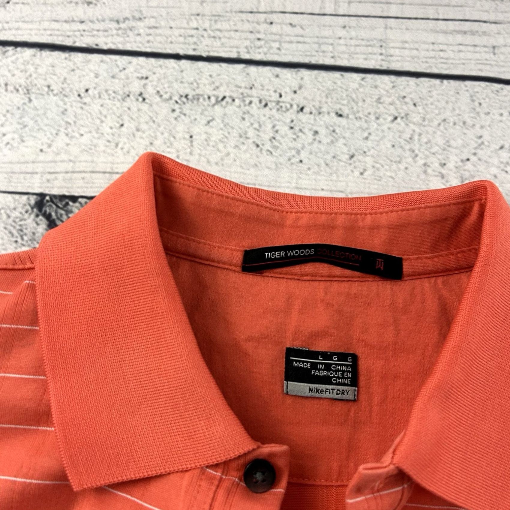 Nike Nike Tiger Woods Striped Short Sleeve Golf Polo Shirt Men's L Orange Size US L / EU 52-54 / 3 - 2 Thumbnail