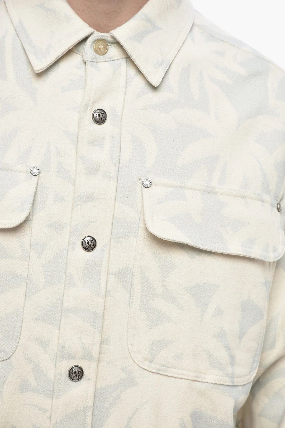 Palm Angels og1mm0326 Cotton Cloth Overshirt in Grey Size US M / EU 48-50 / 2 - 3 Thumbnail
