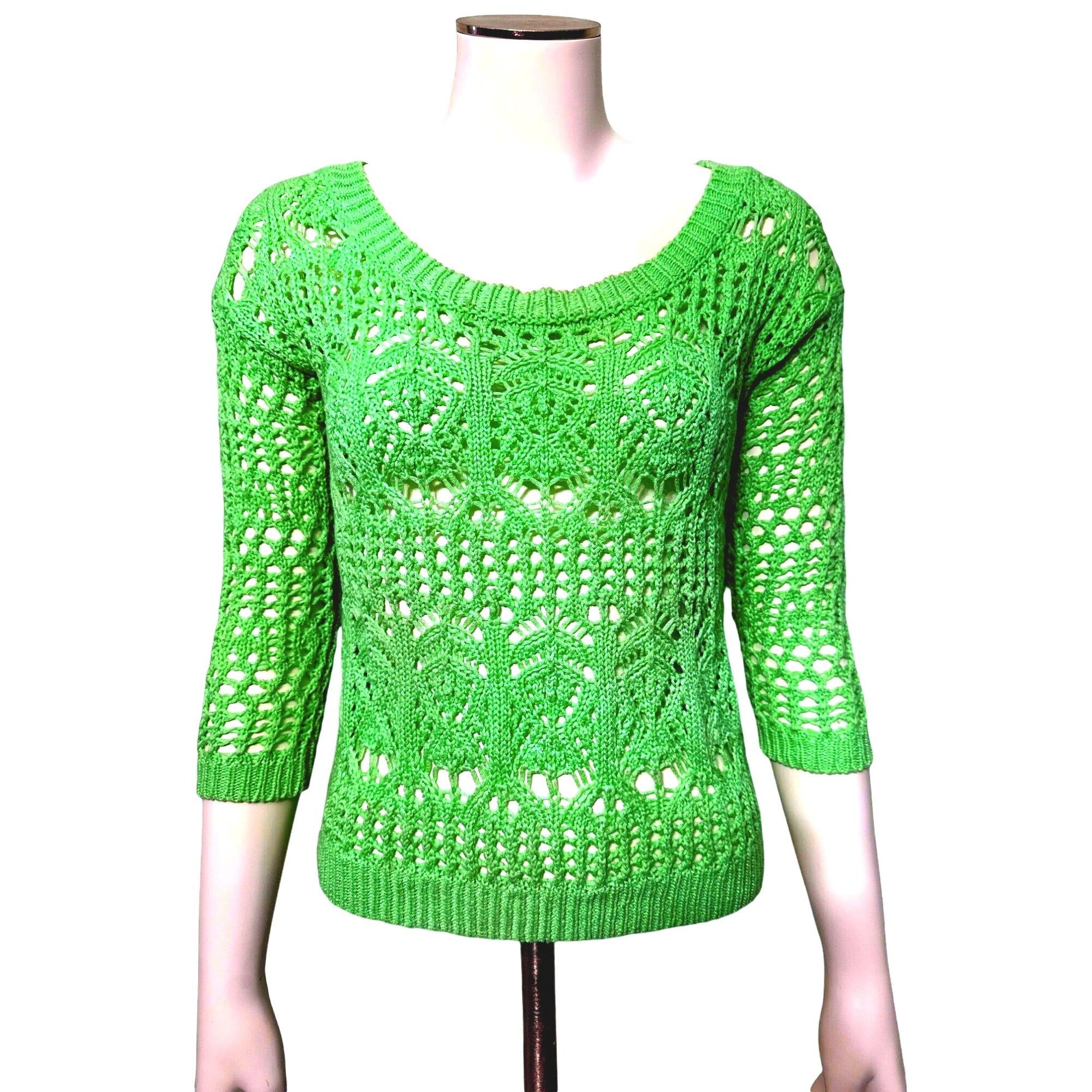 Aeropostale Aeropostale Lime Green Long Sleeve All Acrylic Knitted Sweat Size S / US 4 / IT 40 - 1 Thumbnail