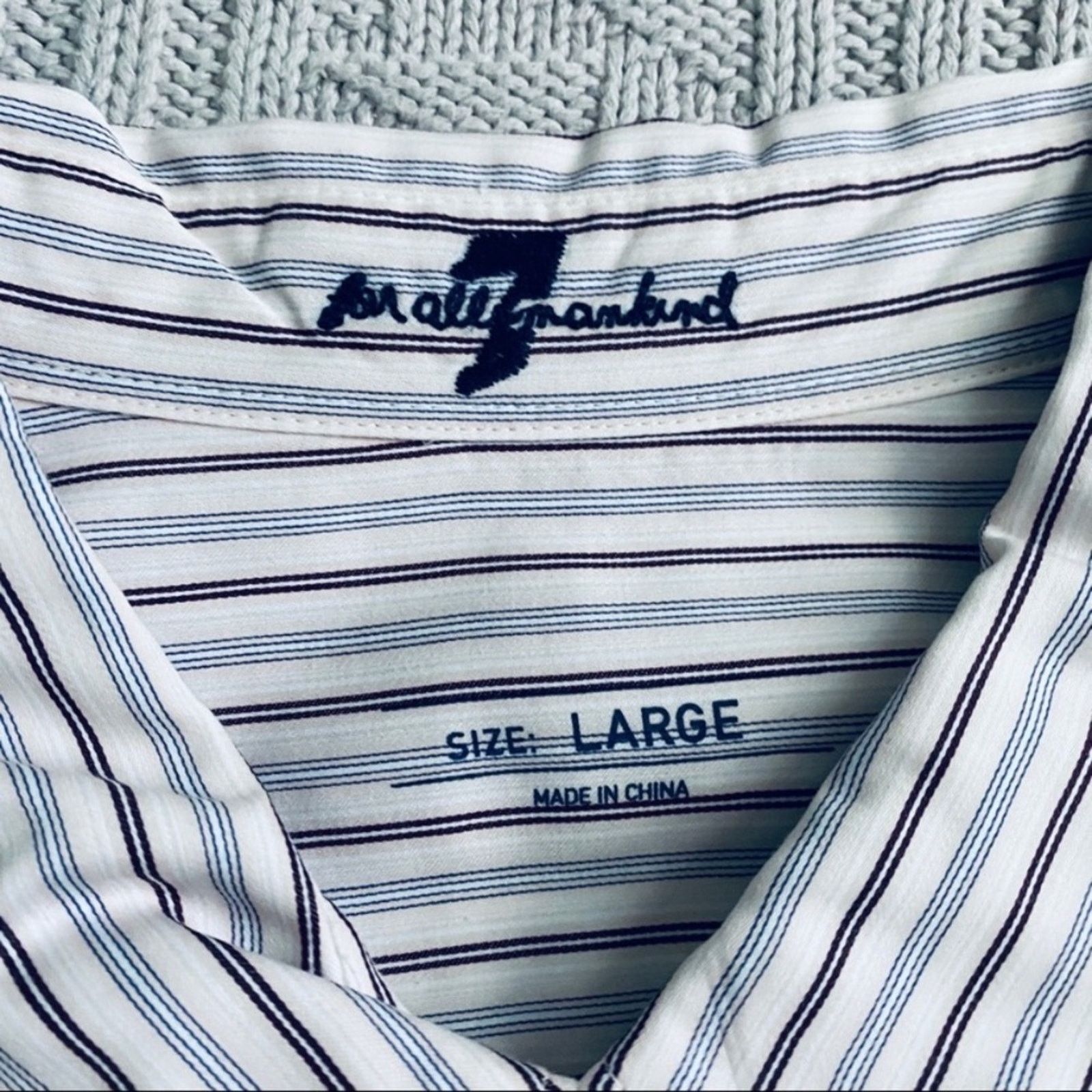 7 For All Mankind 7FAM pink/maroon striped button down Size US L / EU 52-54 / 3 - 5 Thumbnail