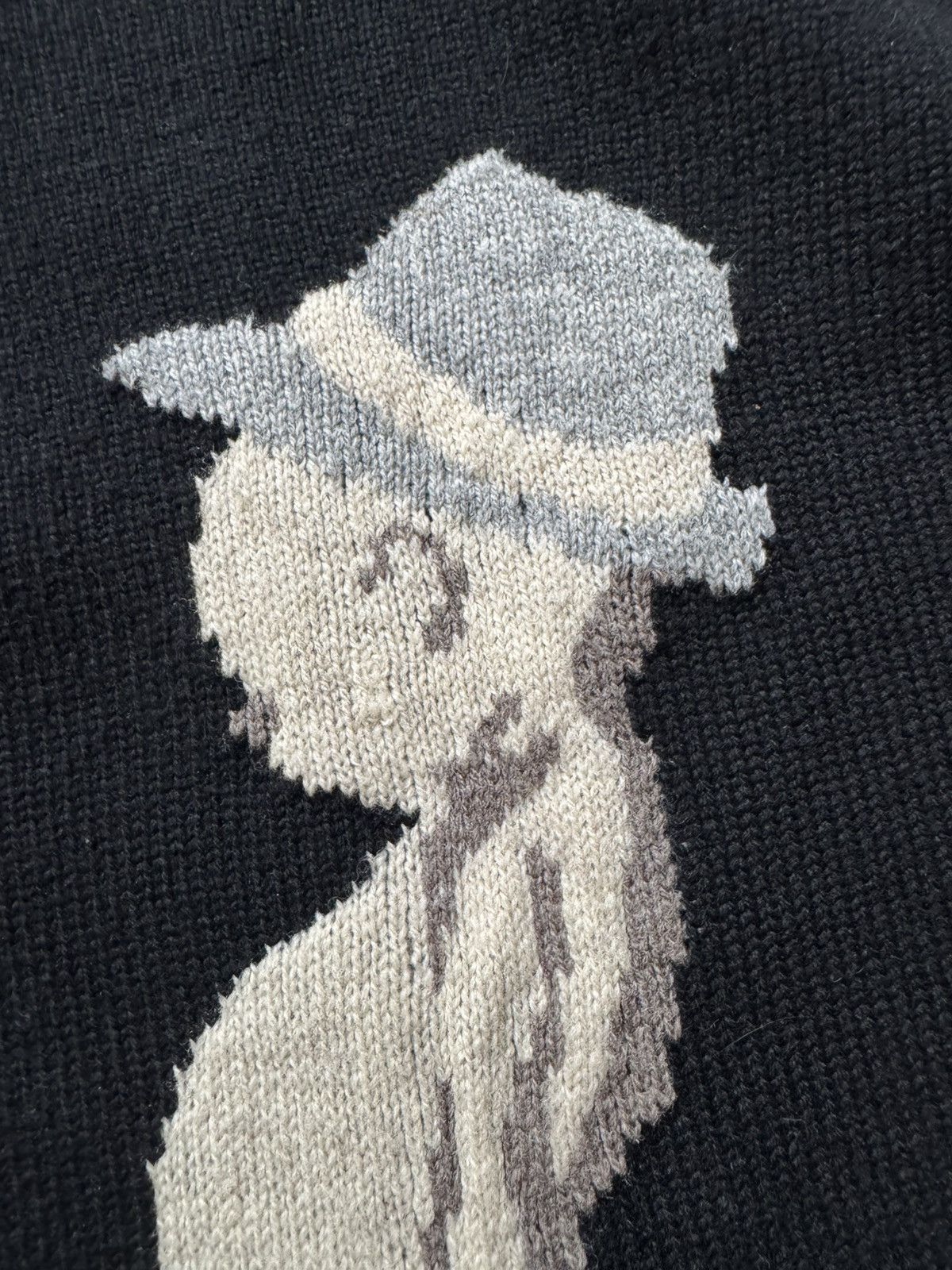 Yohji Yamamoto AW09 Shomben Kozo PENIS Contrast Sleeve Wool Sweater Size US L / EU 52-54 / 3 - 8 Thumbnail
