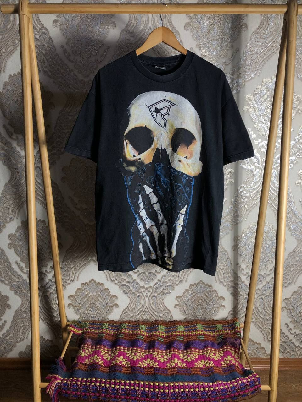Harley Davidson VINTAGE BIG LOGO SKULL RETRO T-SHIRT METAL PUNK Y2K 90s USA Size US XL / EU 56 / 4 - 2 Thumbnail