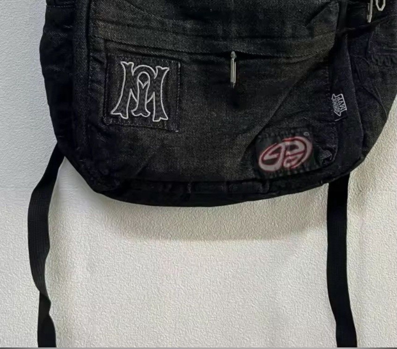 Other Denim Backpack Streetwear Embroidery Letter Size ONE SIZE - 3 Thumbnail