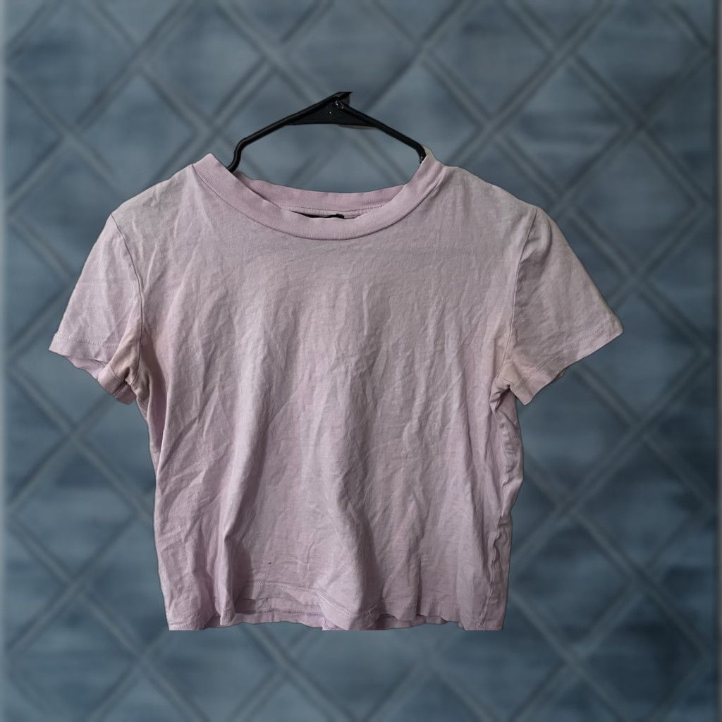 Zara ZARA T-Shirt Women's Size S Purple Solid Cotton Crew Neck Short Sleeve Basic Shirt Size S / US 4 / IT 40 - 1 Thumbnail