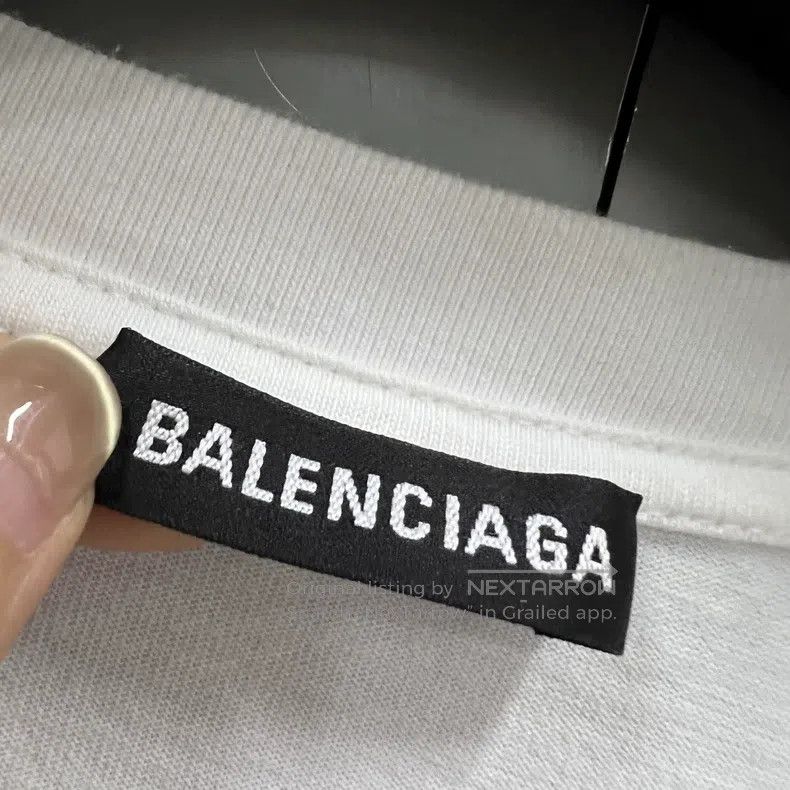 Balenciaga Balenciaga White Small Logo Printed Short Sleeve Size US M / EU 48-50 / 2 - 3 Thumbnail