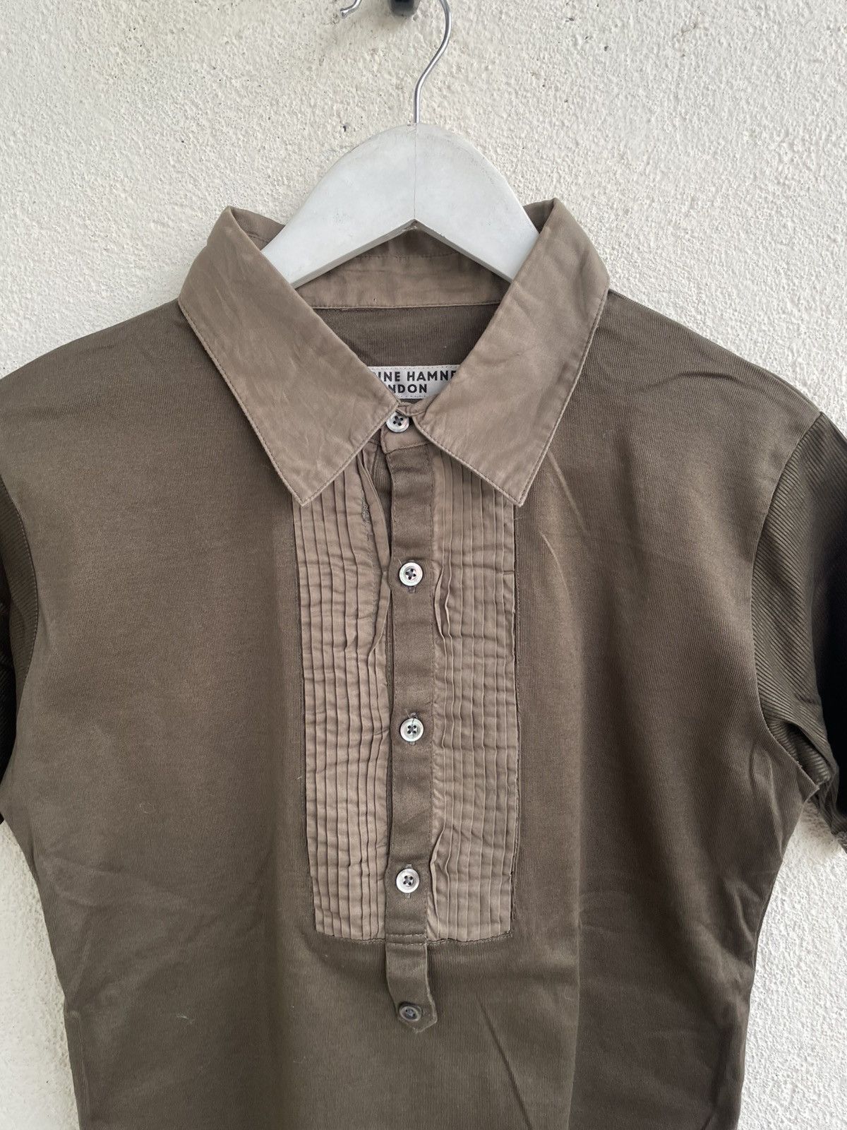 Katharine Hamnett London 2000s Katharine Sheer Panel Polo Tee Designer Hysteric Y2K Size US XS / EU 42 / 0 - 2 Thumbnail