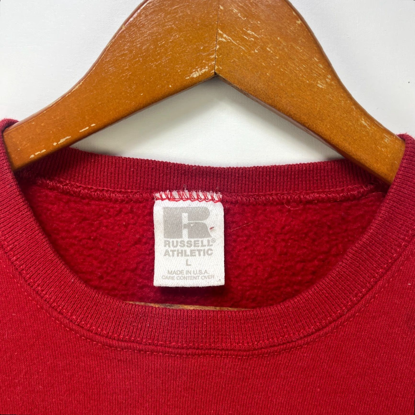 Russell Athletic VINTAGE Russell Athletic Sweatshirt Red L 90s Mens Hoodie Pullover Crew Neck Long Sleeve Cotton All Seasons Vintage 90s Theme 90s Way Size US L / EU 52-54 / 3 - 3 Thumbnail
