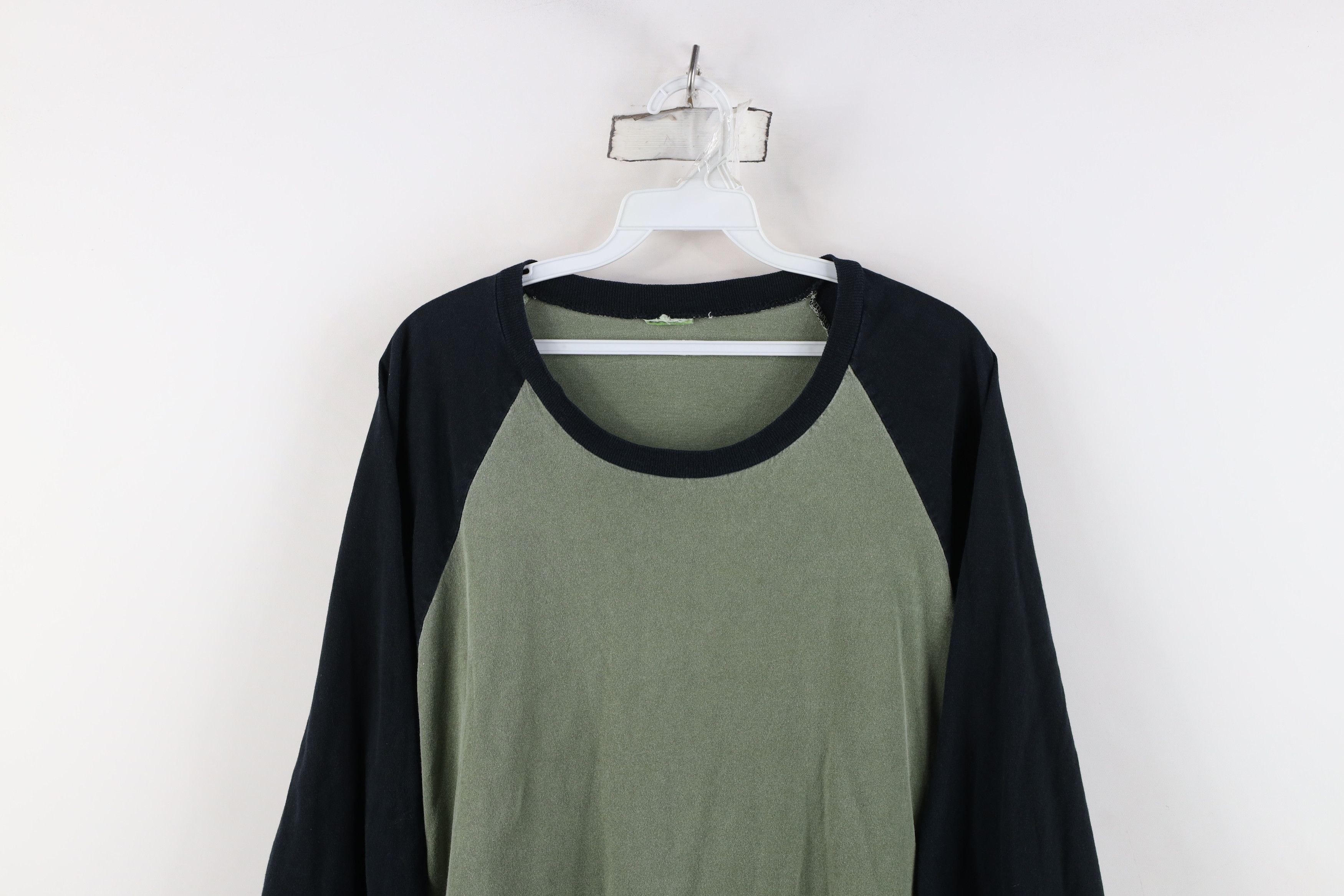 Vintage Vintage 90s Y2K Streetwear 3/4 Sleeve Raglan T-Shirt Green Size US XXL / EU 58 / 5 - 2 Thumbnail