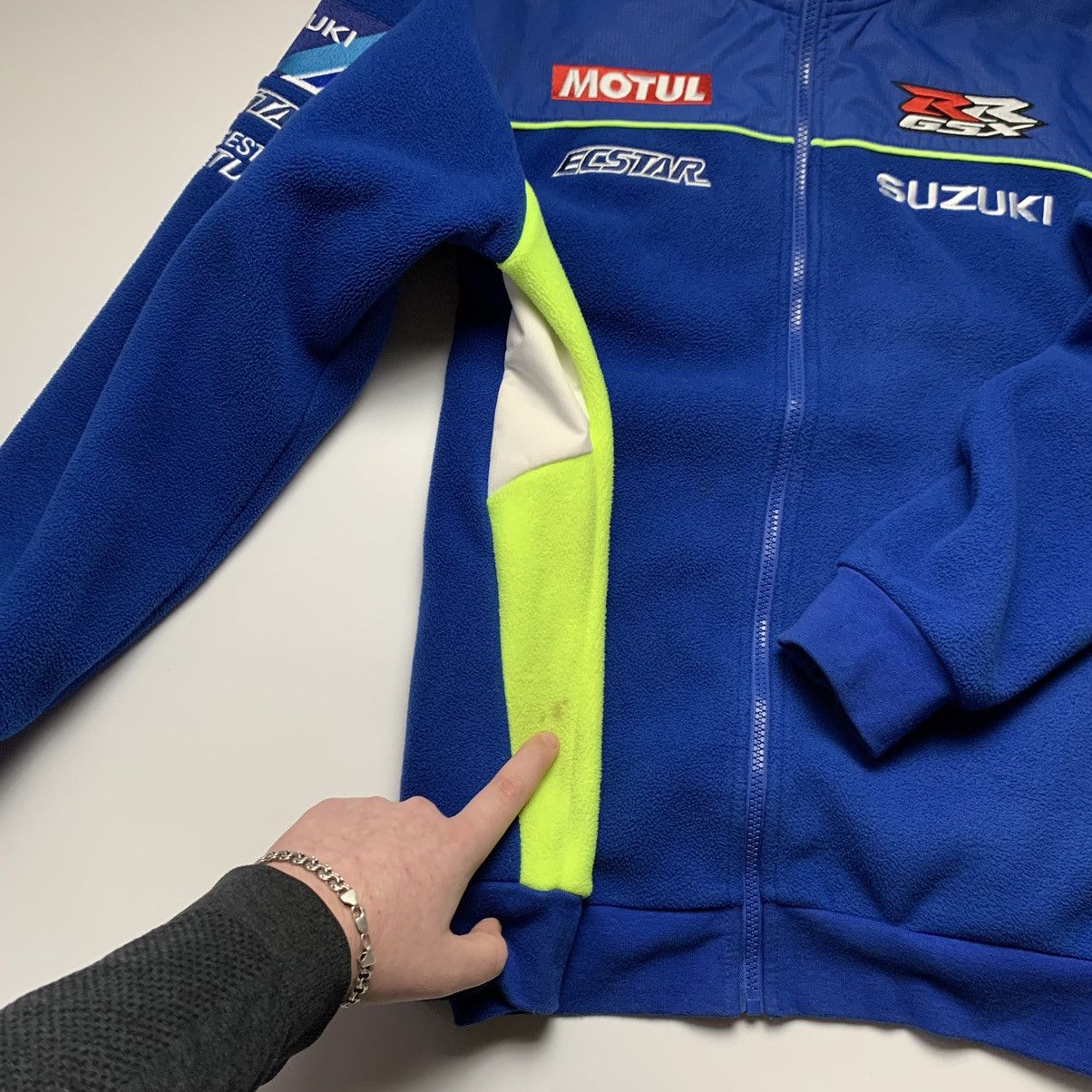 Vintage Vintage Suzuki ECSTAR RRGSX Japanese Racing Fleece Jacket Size US M / EU 48-50 / 2 - 9 Thumbnail