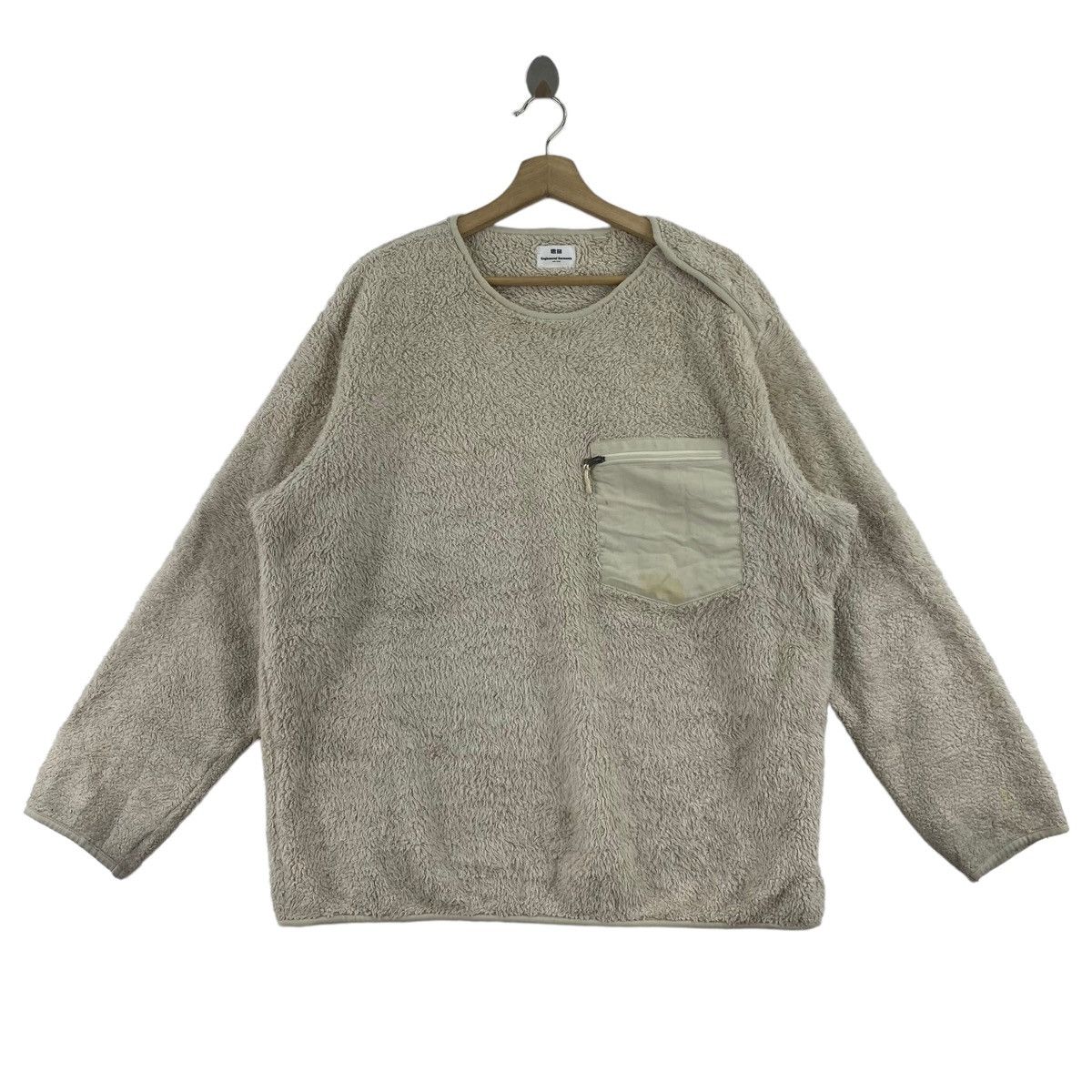 Engineered Garments × Uniqlo ENGINEERED GARMENTS UNIQLO Sherpa Fleece Cream Sweatshirt Size US XL / EU 56 / 4 - 1 Thumbnail