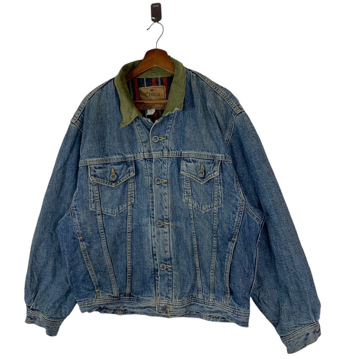 Edwin VINTAGE EDWIN DISTRESSED DENIM TRUCKERS JACKET Size US L / EU 52-54 / 3 - 2 Thumbnail