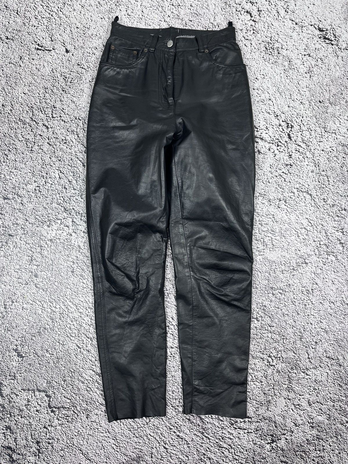 Vintage Leather Biker Gothic Pants AvantGarde Moto size 26