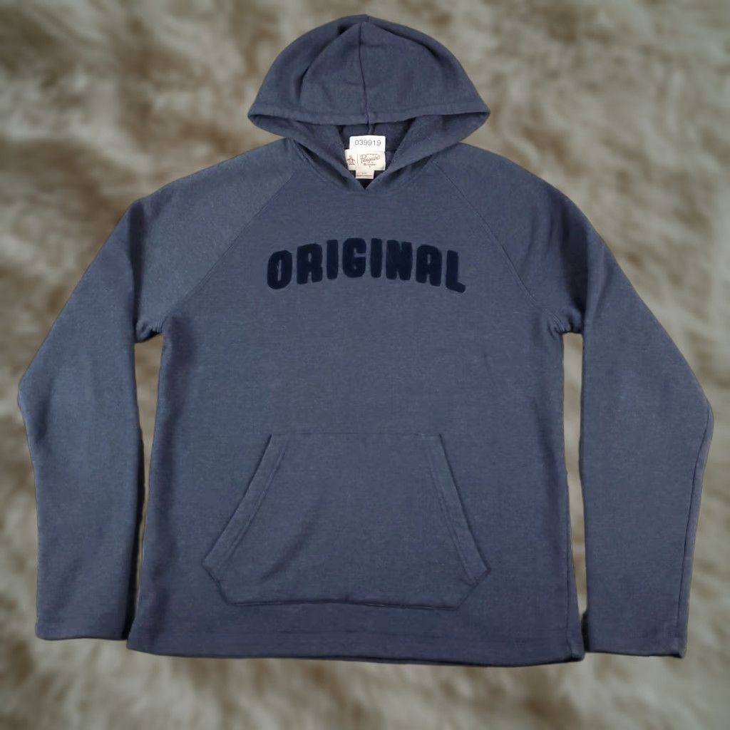 Original Penguin VINTAGE Original Penguin Hoodie Mens Large Pullover Sweater Long Sleeve Gray Knit Logo Accents Sports 90s Size US L / EU 52-54 / 3 - 1 Thumbnail