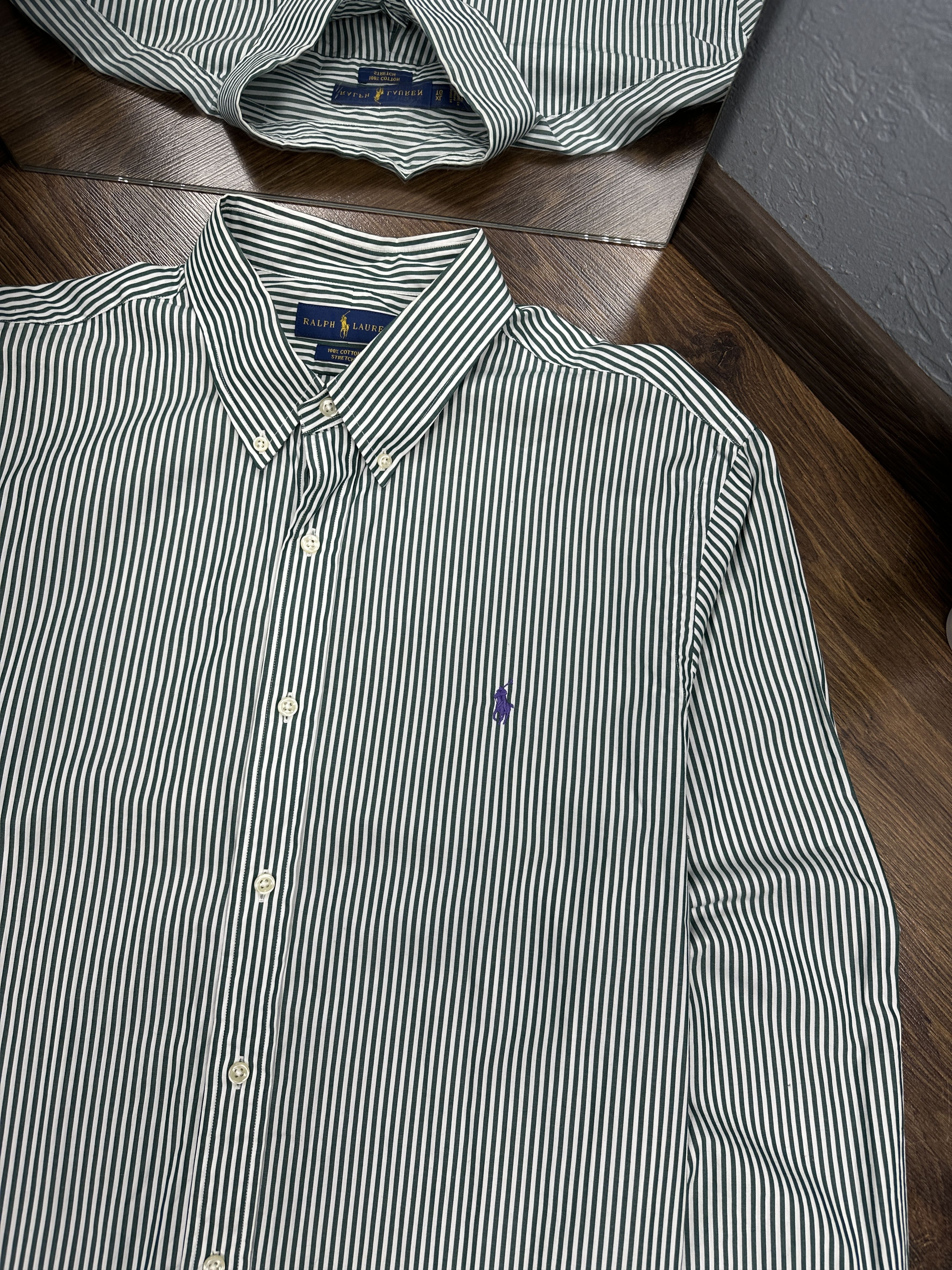 Polo Ralph Lauren × Ralph Lauren Polo Ralph Lauren Vintage Long Sleeve Striped Shirt Size US XL / EU 56 / 4 - 2 Thumbnail