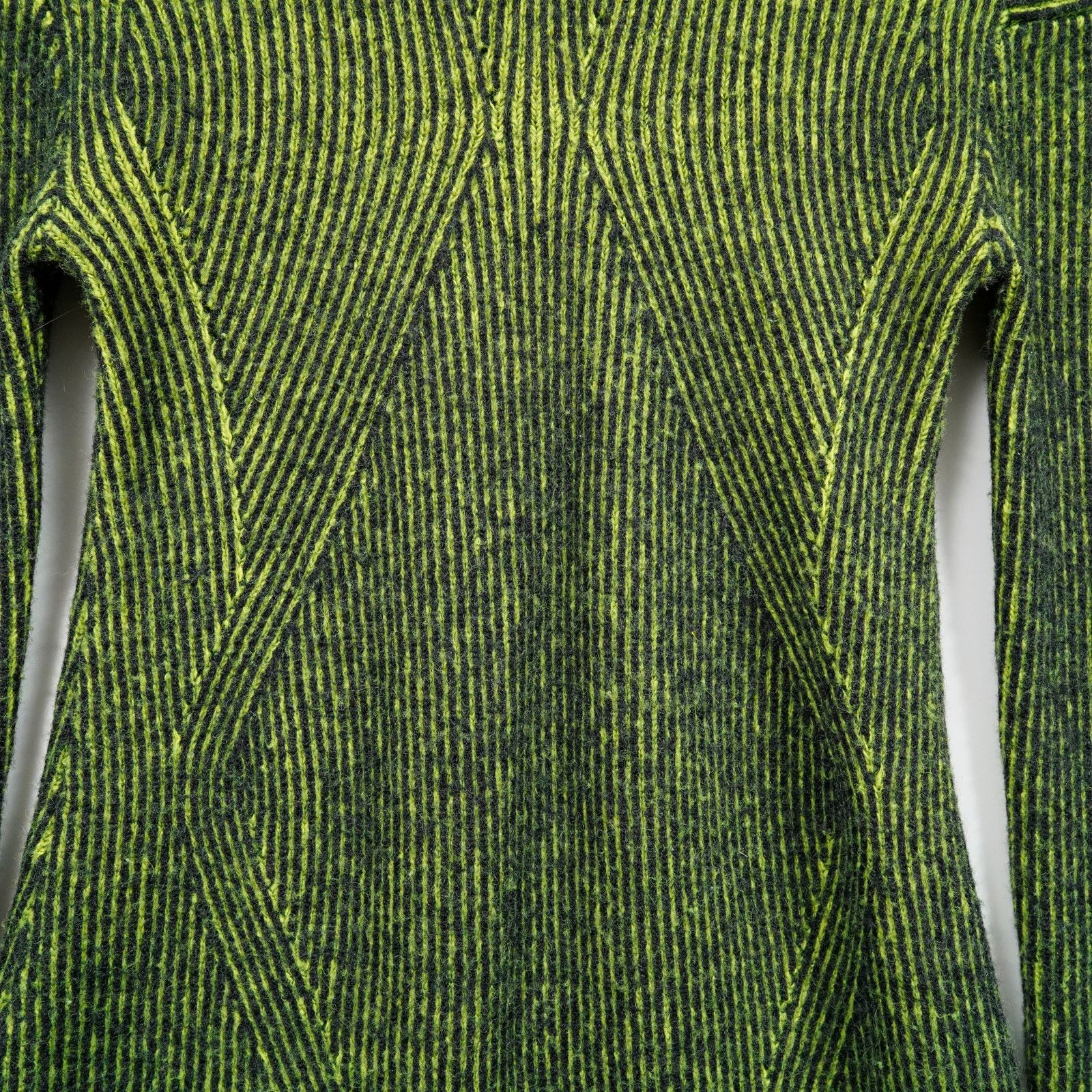 Y-3 Y-3 Yohji Yamamoto Knit Dress Green Black Striped XS Bodycon Size XS / US 0-2 / IT 36-38 - 6 Thumbnail