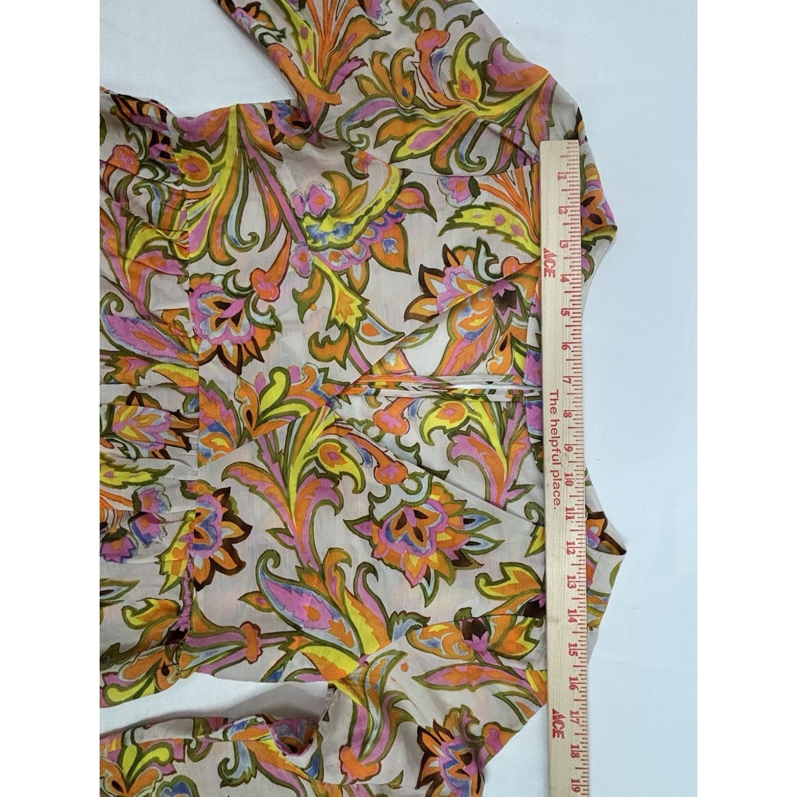 J.Crew J. Crew V Neck Floral Blouse Pink Orange Cotton Silk Size S Size S / US 4 / IT 40 - 5 Thumbnail