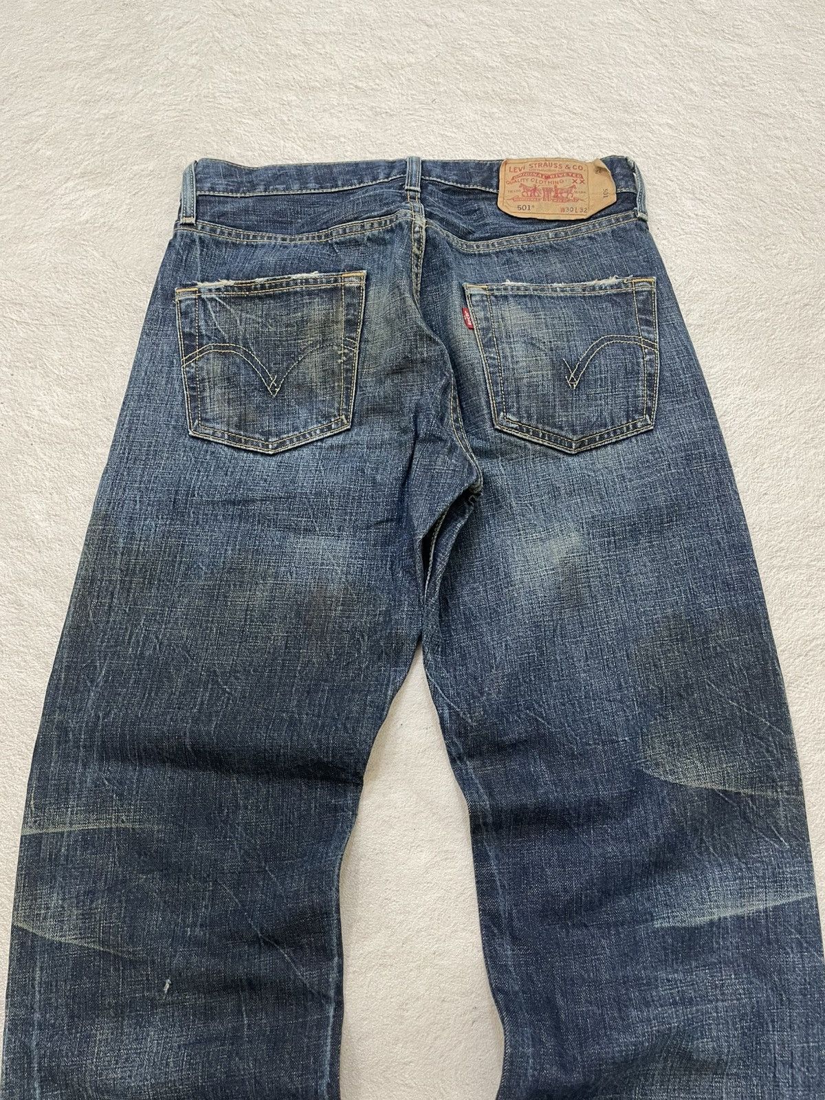 Japanese Brand 00s Kapital 501 Mudwash Raw Denim Ripped Jeans Y2K Hysteric Size US 30 / EU 46 - 9 Thumbnail