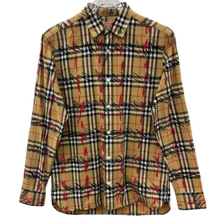 Burberry Burberry Classic Plaid Graffiti Long Sleeve Shirt Size US L / EU 52-54 / 3 - 1 Thumbnail