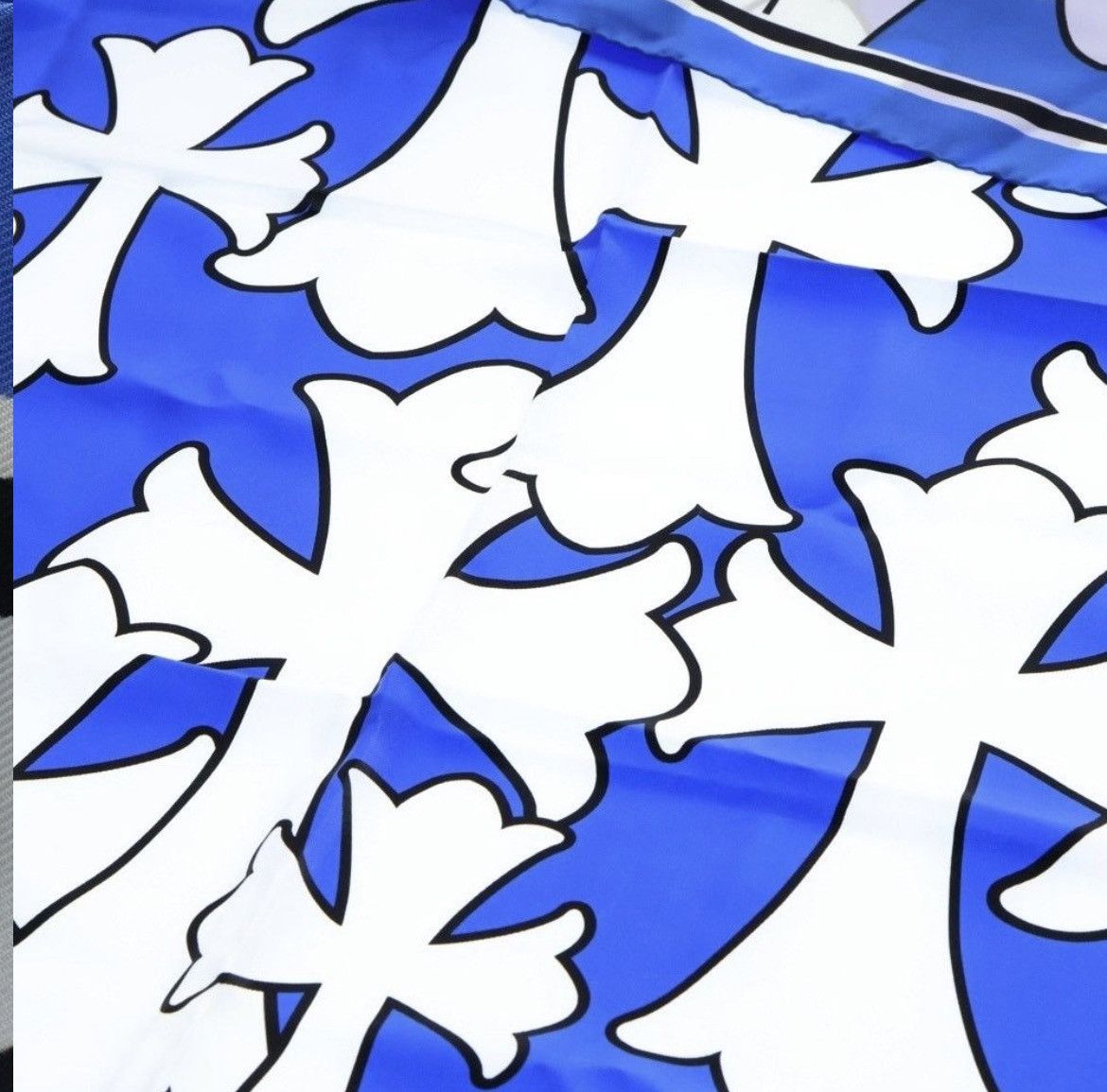 Chrome Hearts Chrome Hearts CH Cross Print Silk Scarf White/Blue Size ONE SIZE - 5 Thumbnail