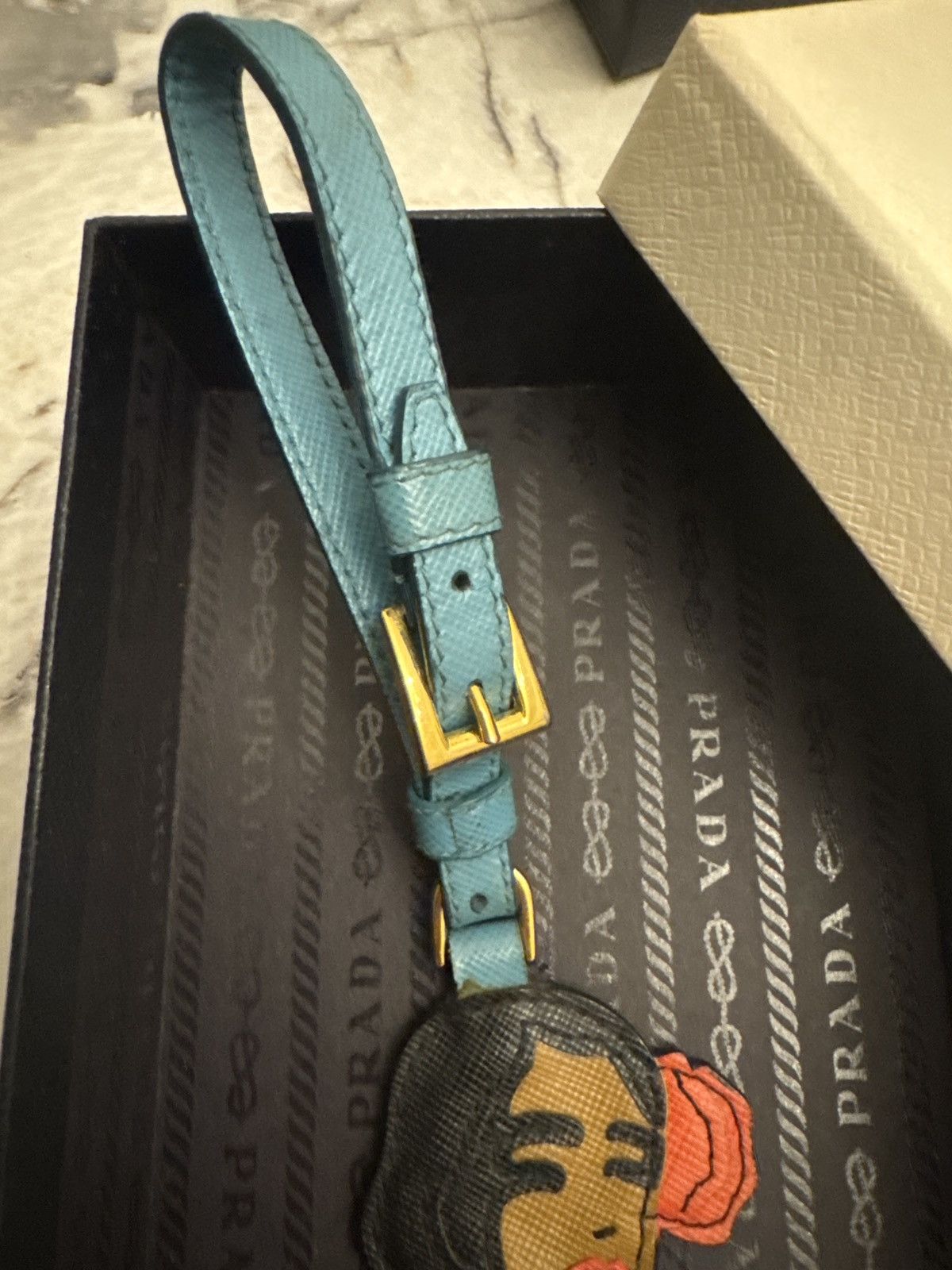 Prada Prada Saffiano Leather Bathing beauty luggage tag Size ONE SIZE - 1 Thumbnail