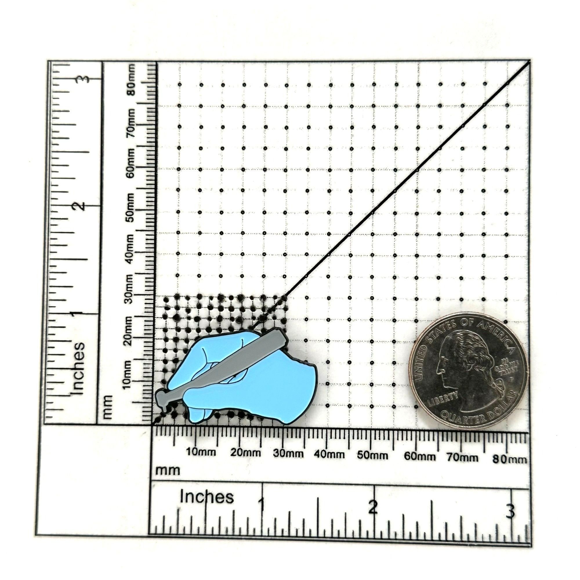 Other 🤩Blue hand holding dental drill Enamel Pin with Rubber Clut Size ONE SIZE - 6 Thumbnail