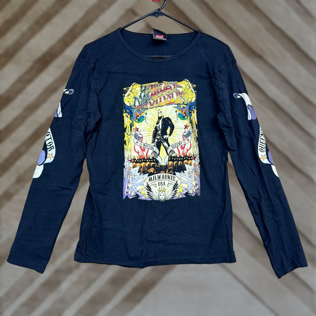 Harley Davidson Harley Davidson Tee Womens L Black Queens Band Long Sleeve Crew Neck Size L / US 10 / IT 46 - 1 Thumbnail