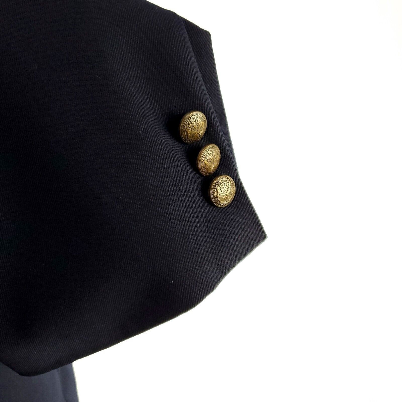 Oscar De La Renta Oscar De La Renta Wool 2 Bronze Button Blazer 42R Blue Size 42R - 3 Thumbnail