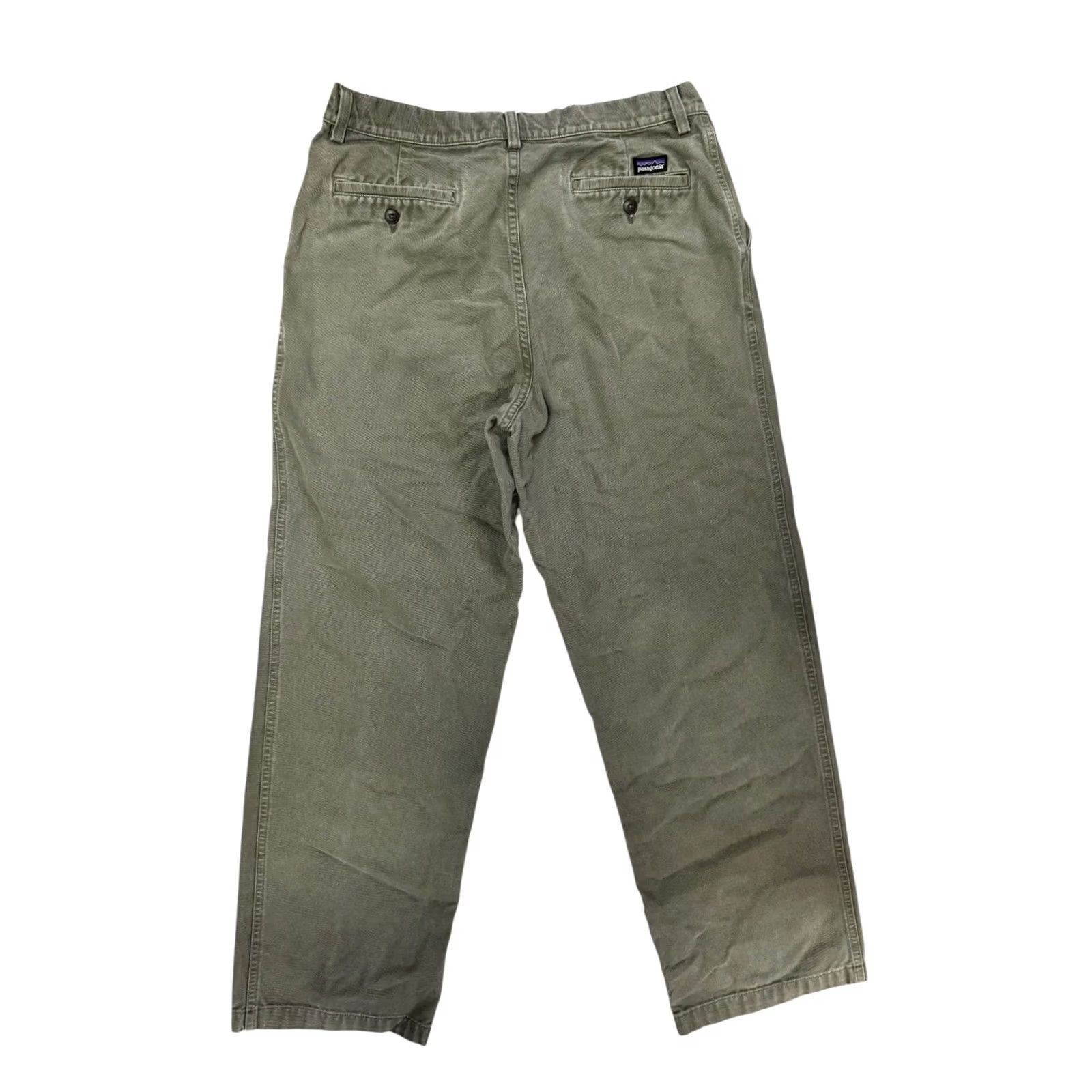 Patagonia VINTAGE Patagonia Chino Pants Mens Size 34 Olive Green 40" Long 34x29 Canvas Twill Organic Cotton Zip Button Pockets Belt Loops Relaxed Bar? Size US 34 / EU 50 - 2 Thumbnail
