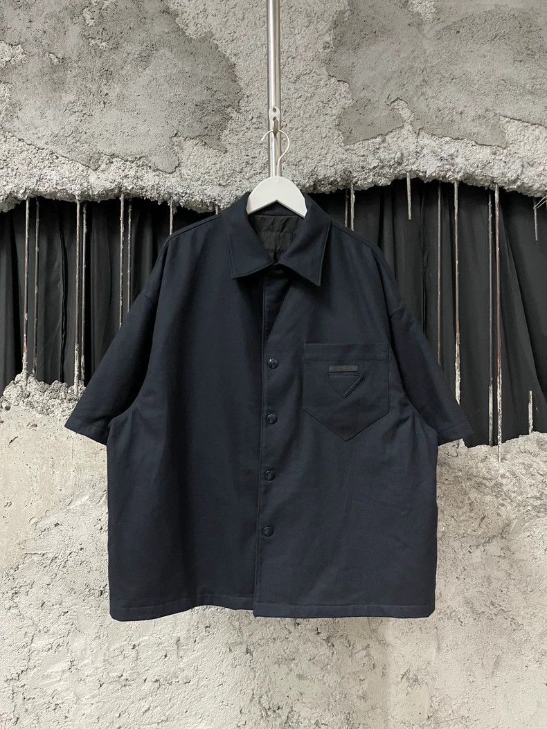 Prada Prada Wool Patch Triangle Logo Short Sleeve Size US M / EU 48-50 / 2 - 1 Thumbnail